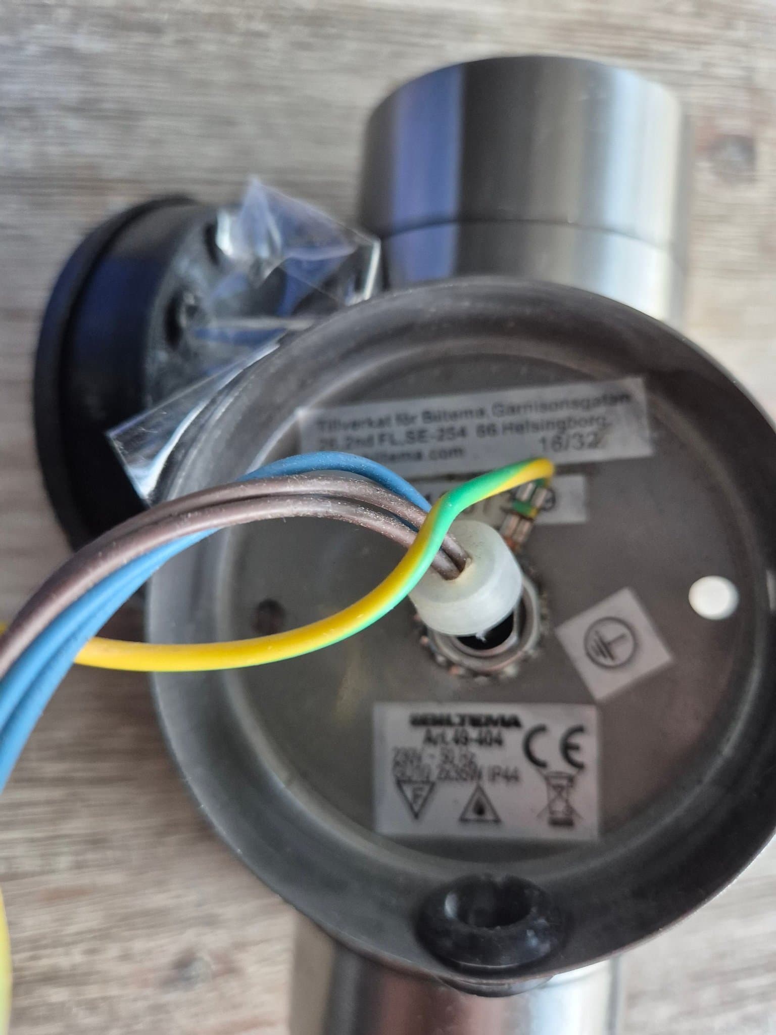 Utomhusvägglampa i rostfritt stål