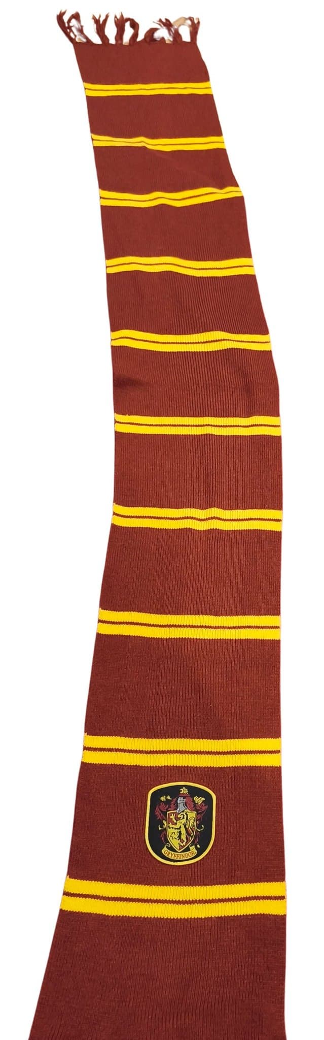 Harry Potter Gryffindor House Scarf - Burgundy & Gold Striped with Crest Patch