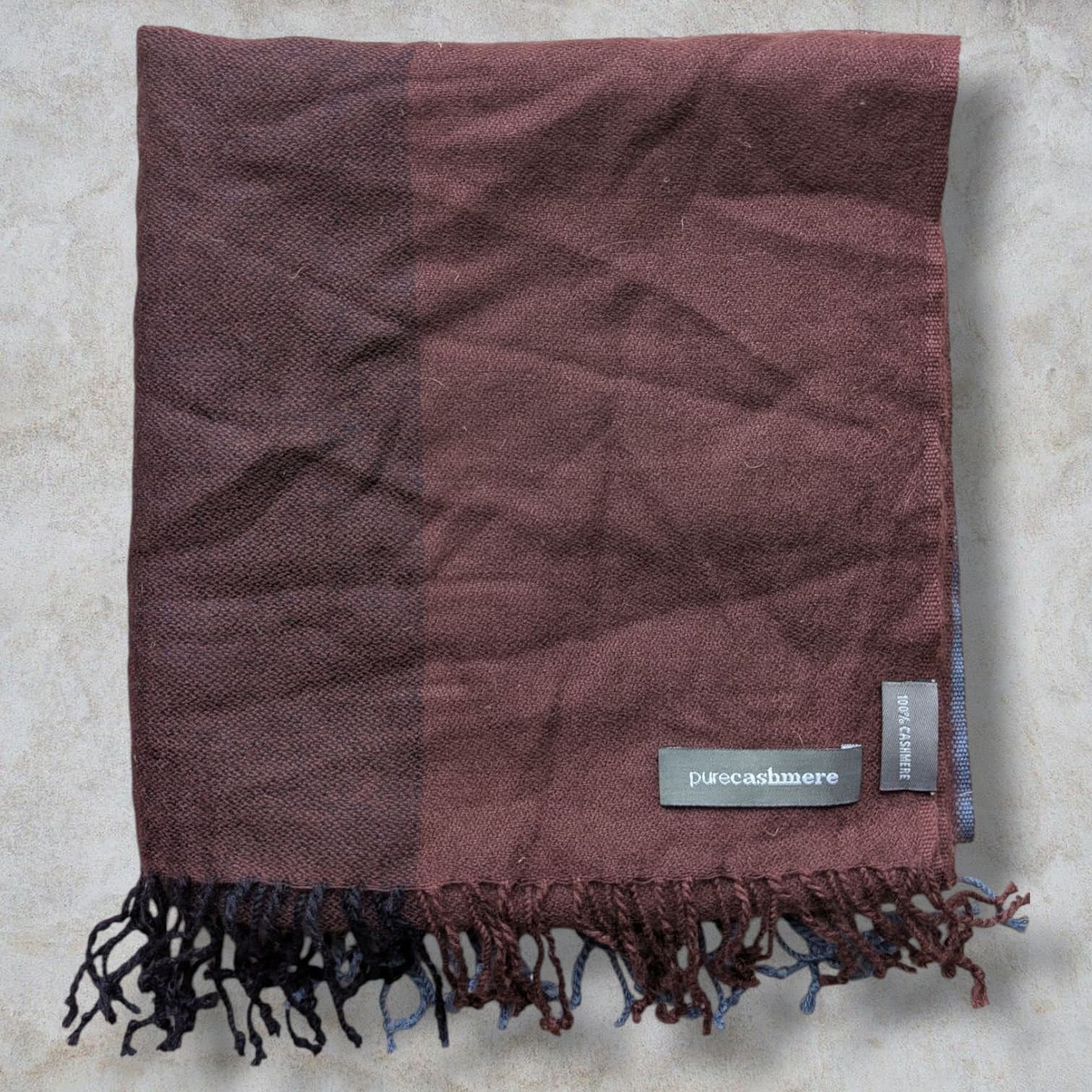 Kashmirhalsduk Vinröd vintage