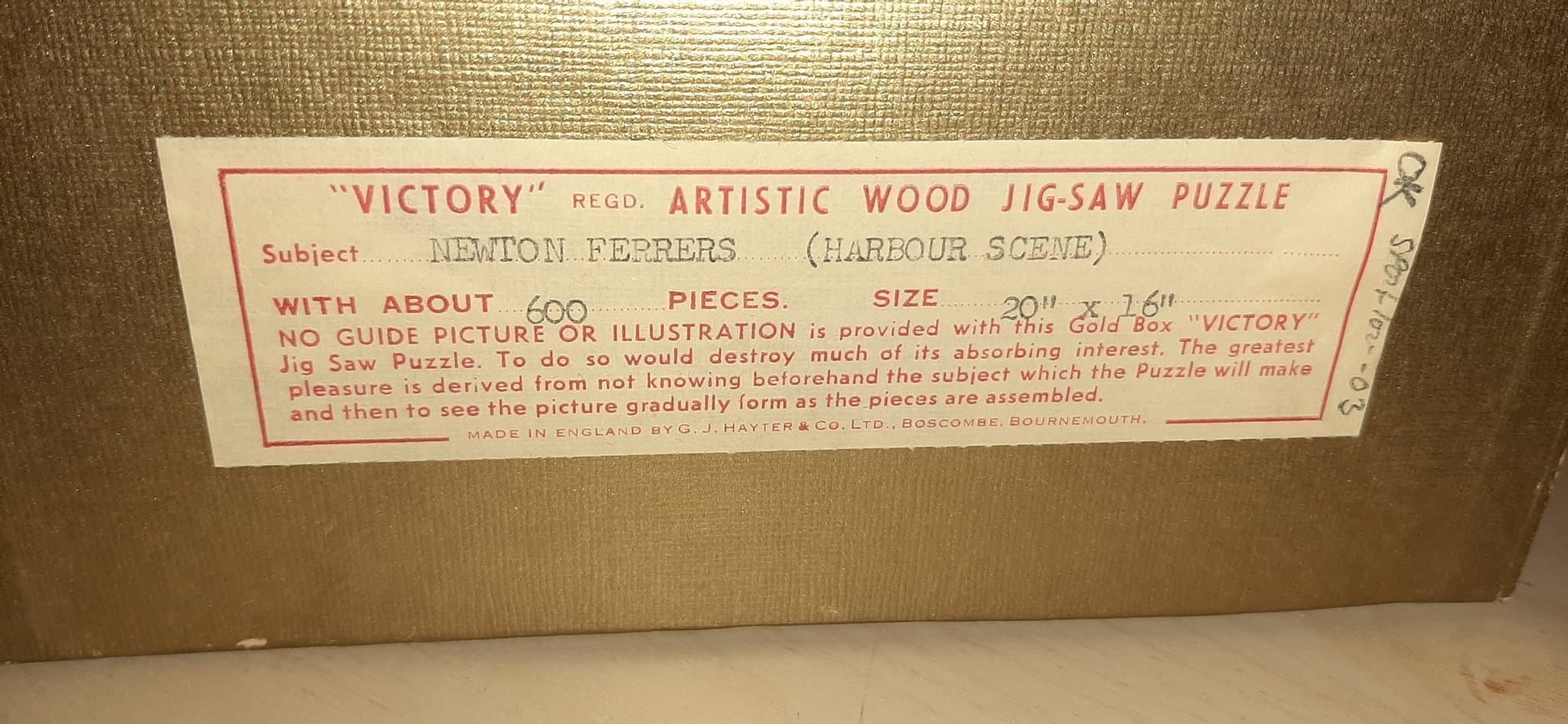 Victory Artistic Jig-Saw Puzzle ca600 bitar-Newton Ferrers (Only whithin Sweden)