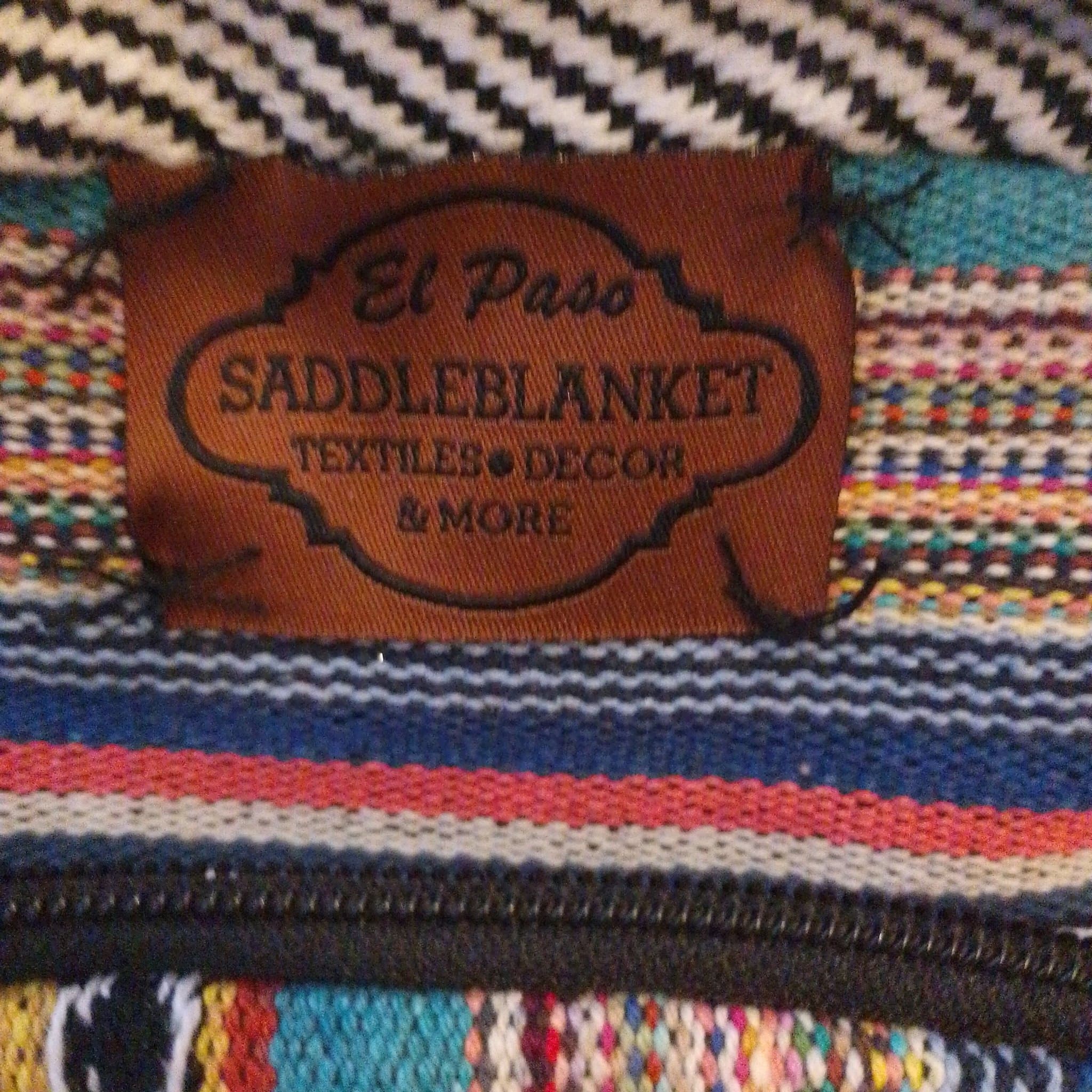 Textil Ryggsäck i mexikansk stil. Ca 30x40 cm OANVÄND