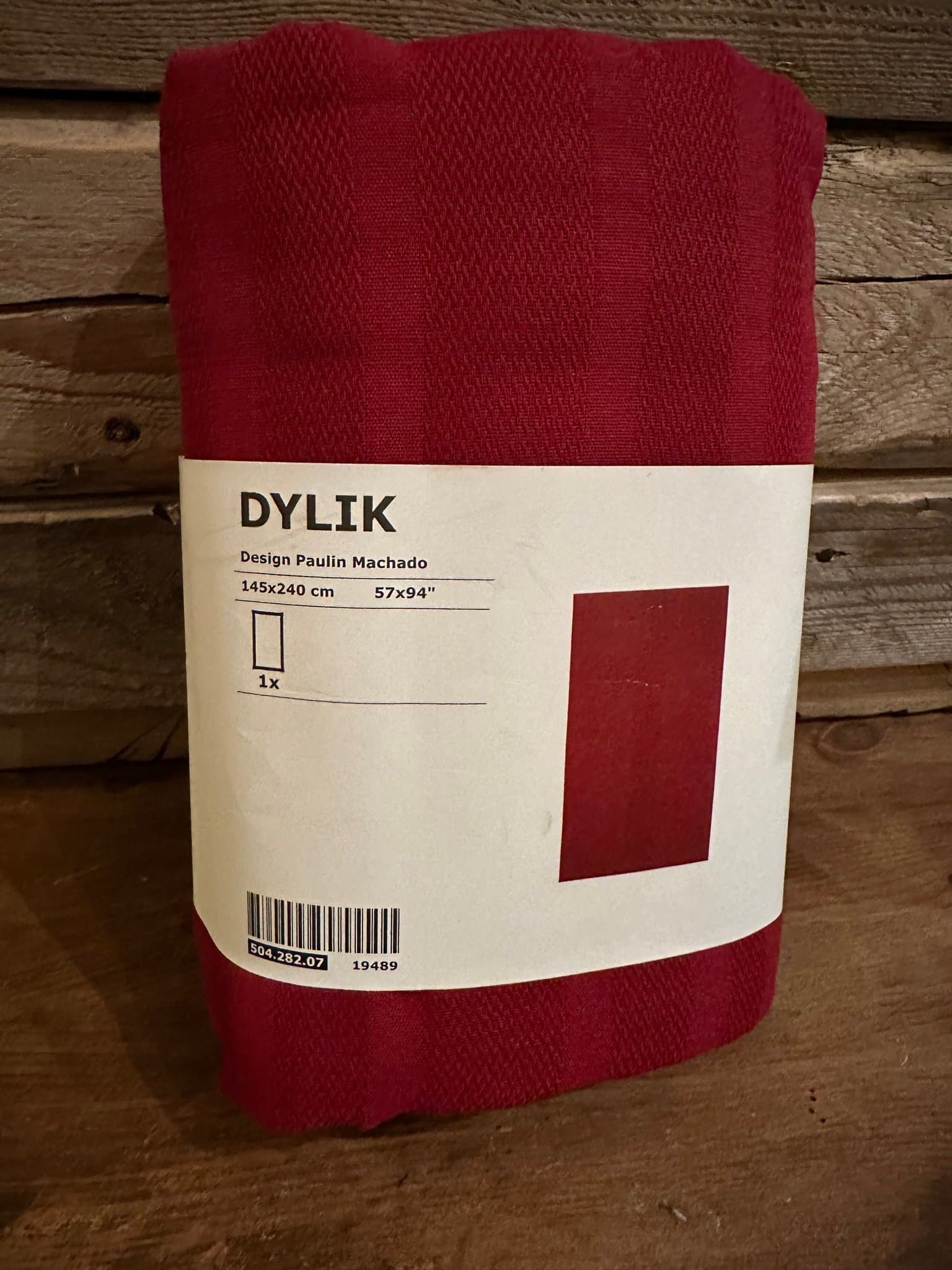 IKEA DYLIK Pläd 504.282.07 bordsduk duk röd mörkröd vinröd NY!