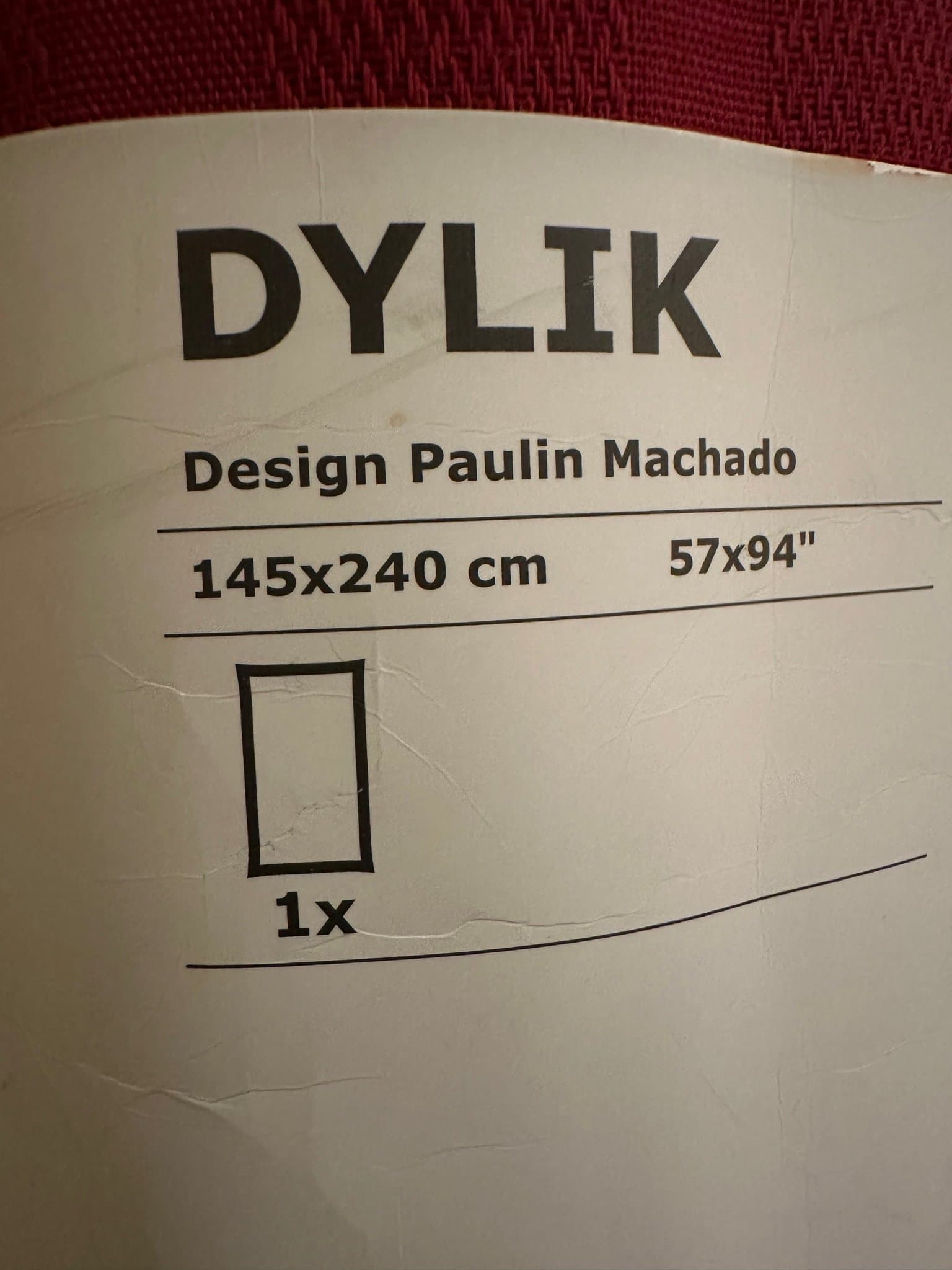 IKEA DYLIK Pläd 504.282.07 bordsduk duk röd mörkröd vinröd NY!