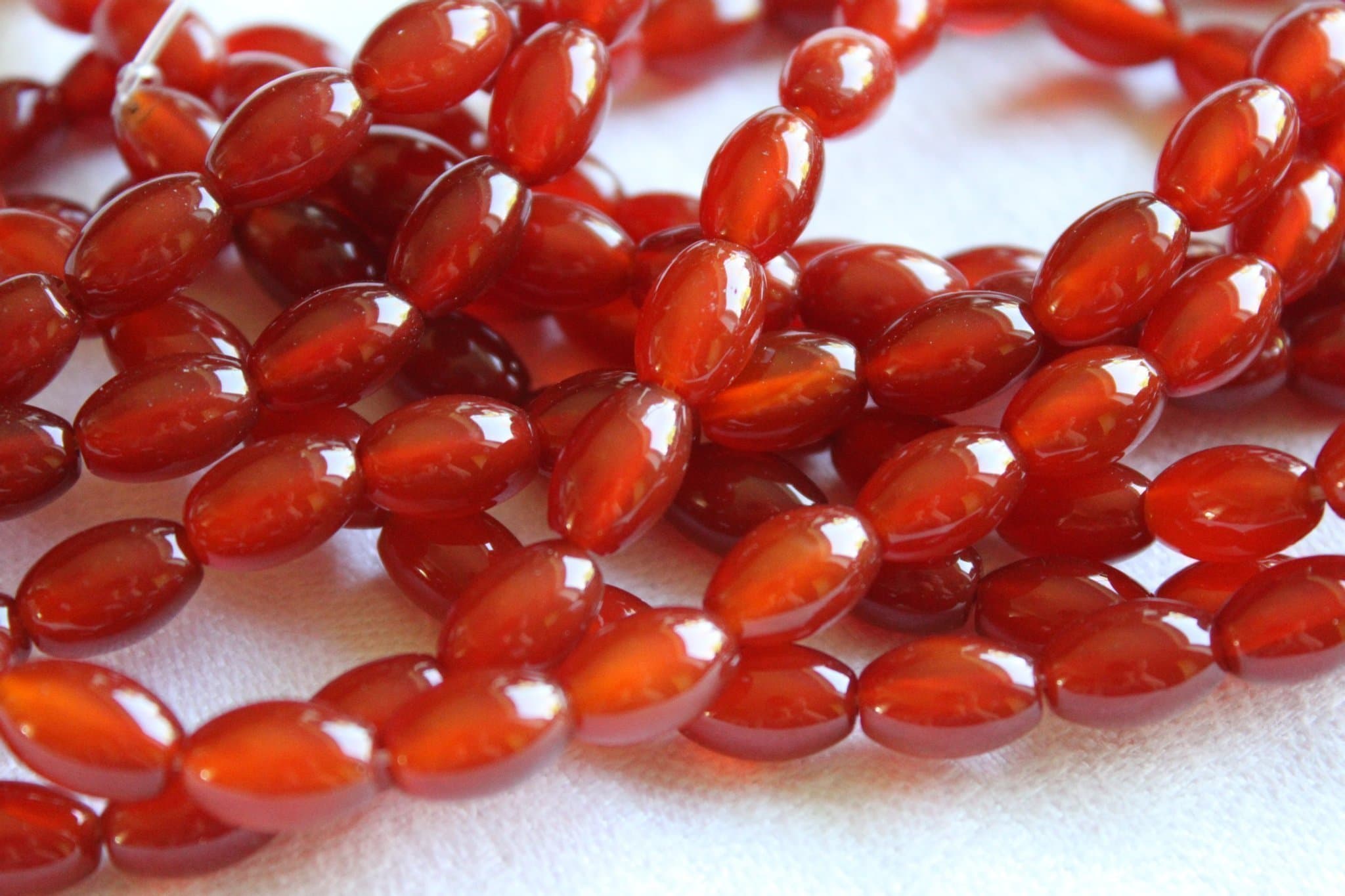 1 sträng Karneol 12 x 8 mm