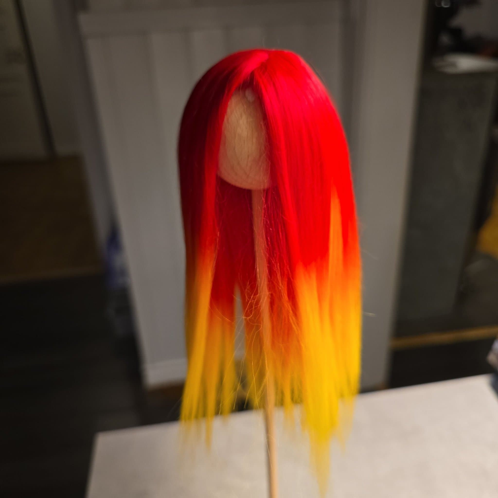 Peruk till docka, bjd, alpacka.