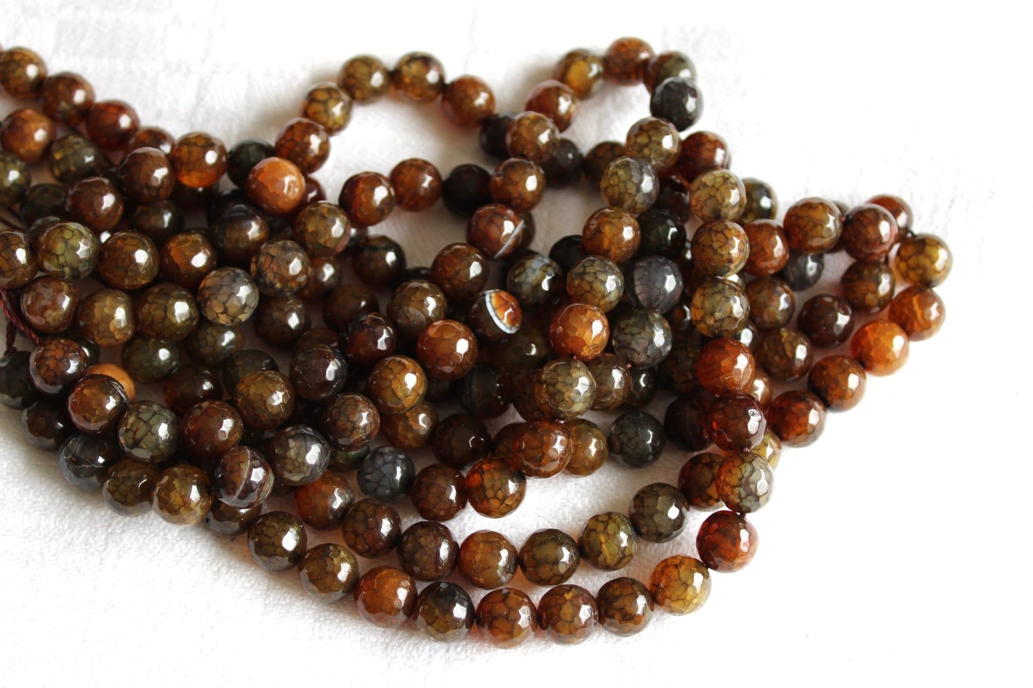 1 sträng Agat 10mm faseterad