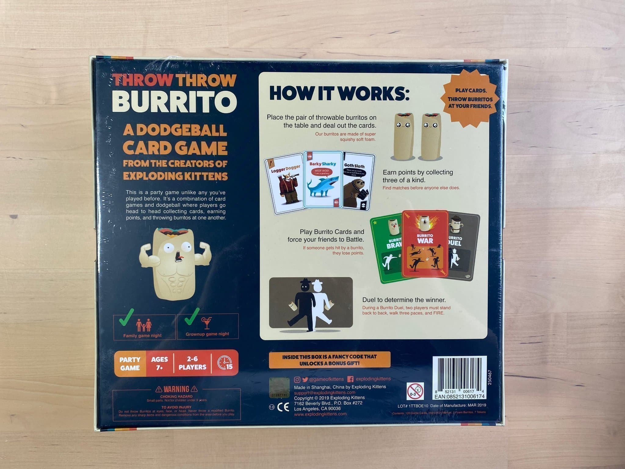 Throw Throw Burrito (Engelska) - Ett Dodgeball Kortspel