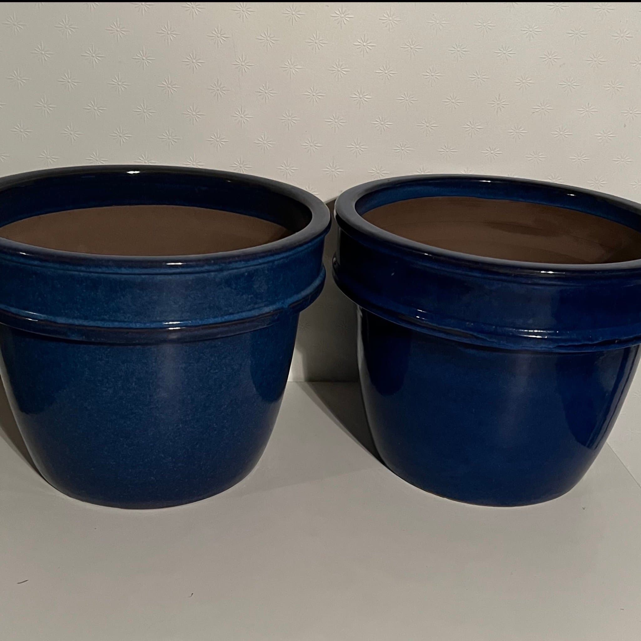 Mörkblåa utomhus krukor D 33,5cm - 2st