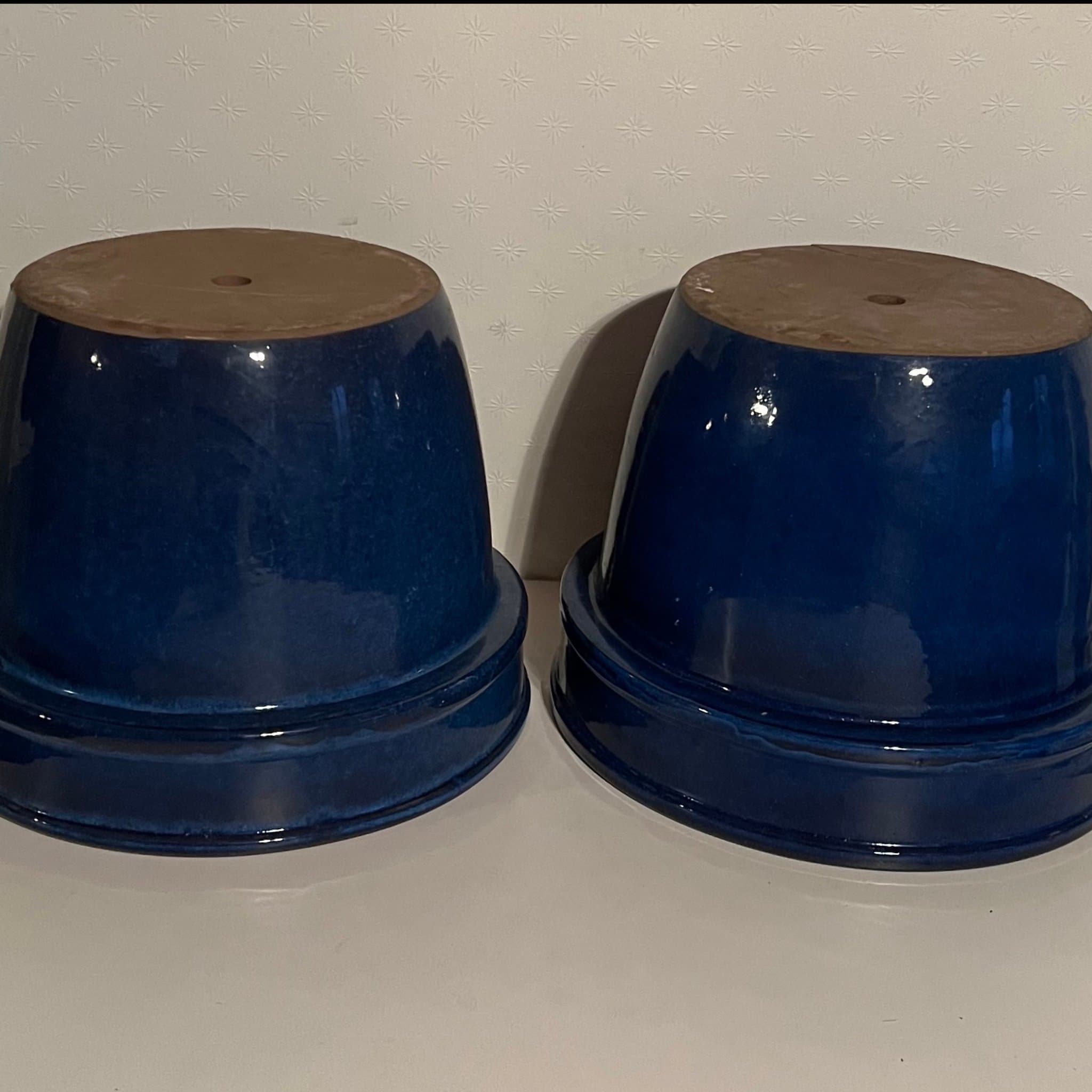 Mörkblåa utomhus krukor D 33,5cm - 2st