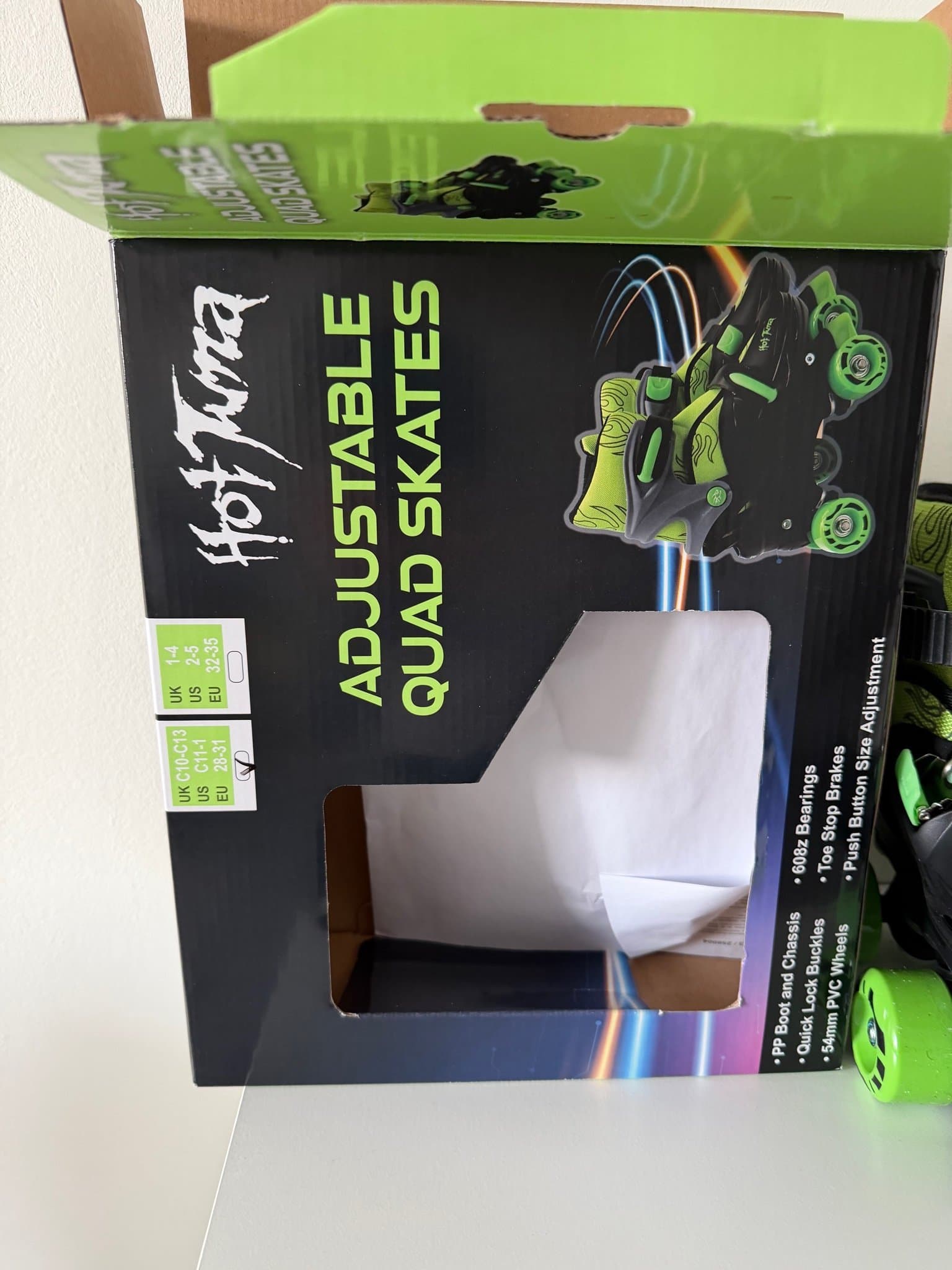 Hot Tuna gröna rullskridskor, storlek 28-31