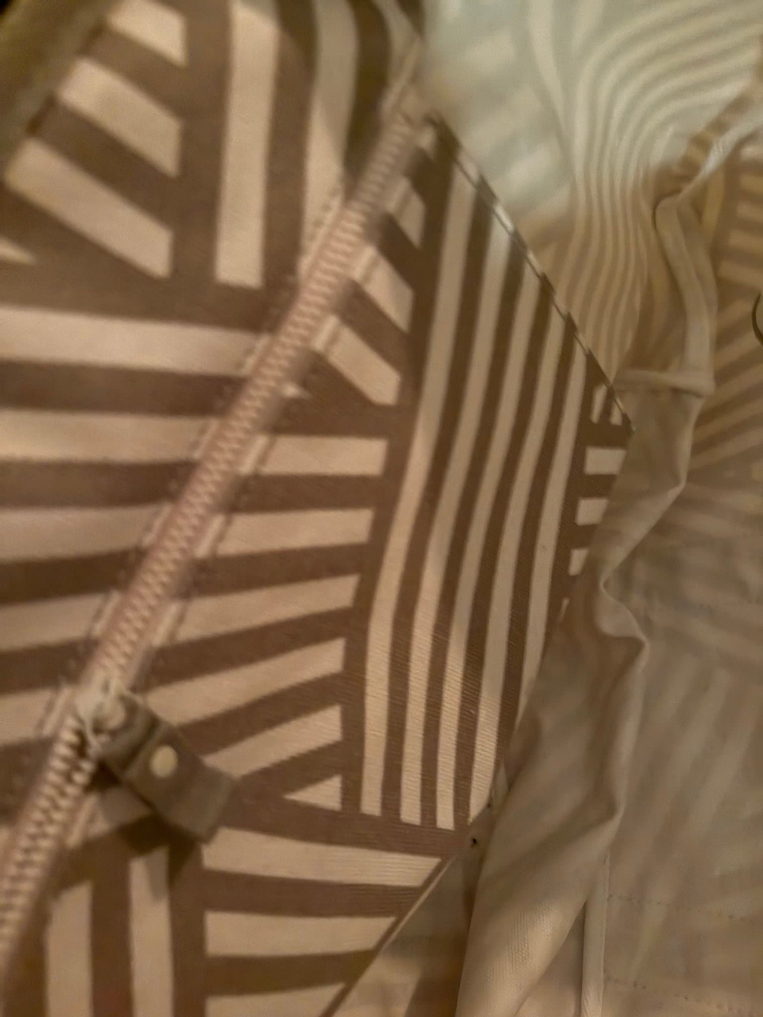 Lacoste beige/vit väska strandväska