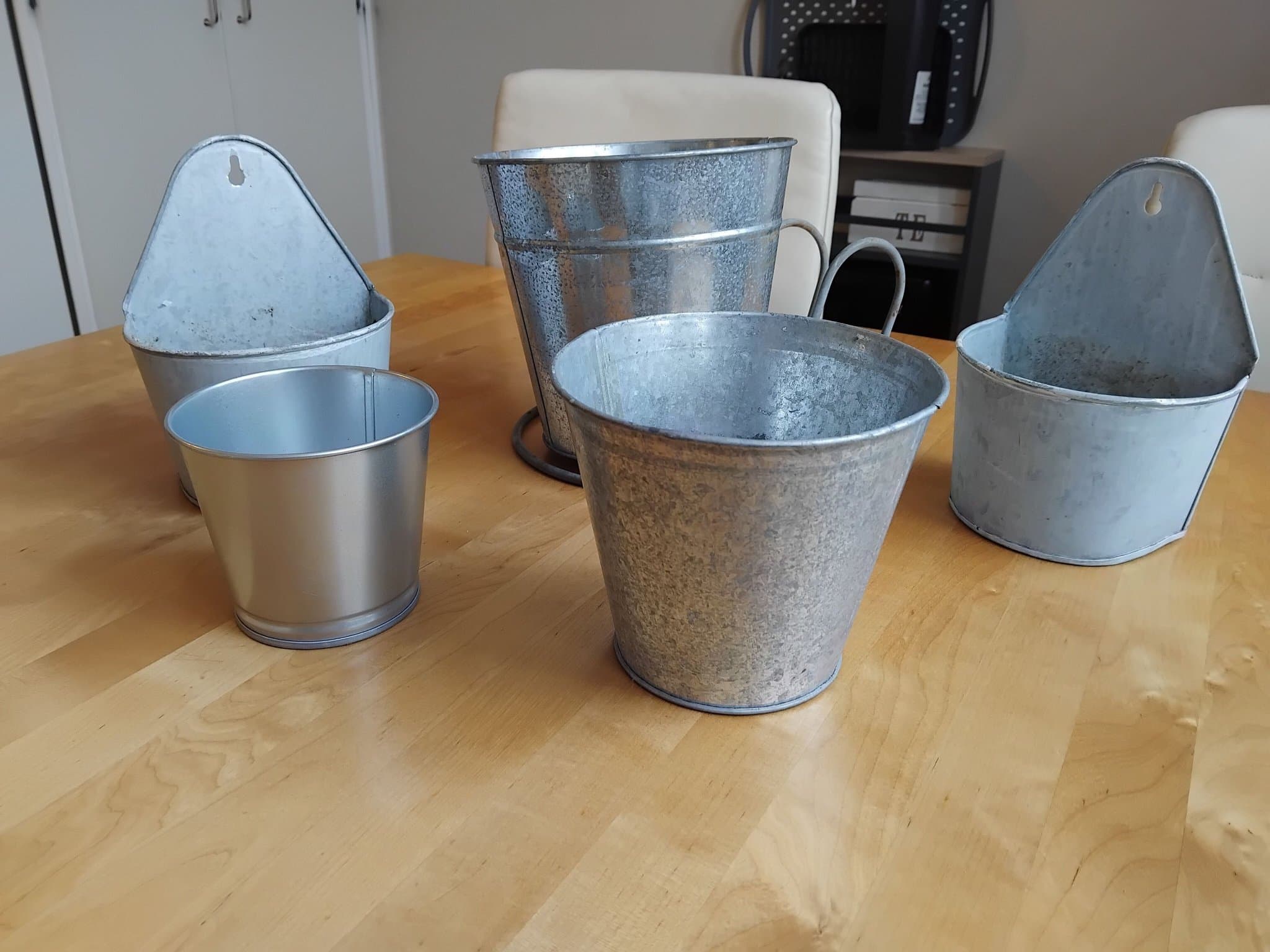 5 st Zinkkrukor Blommorkrukor Balkong Uteplats