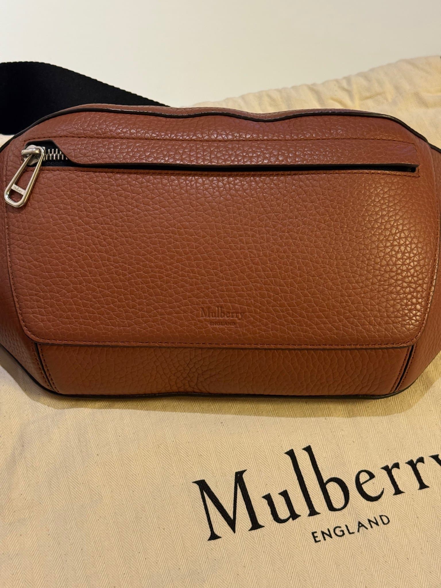Mulberry brun midjeväska