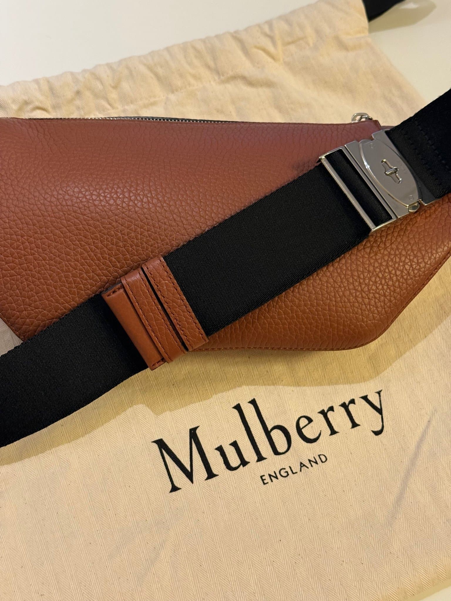 Mulberry brun midjeväska