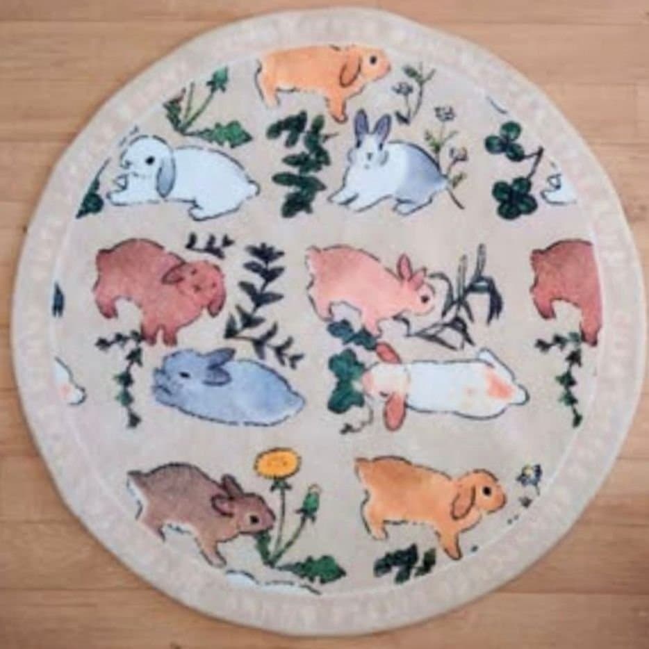 Söt matta med kaniner 90cm
