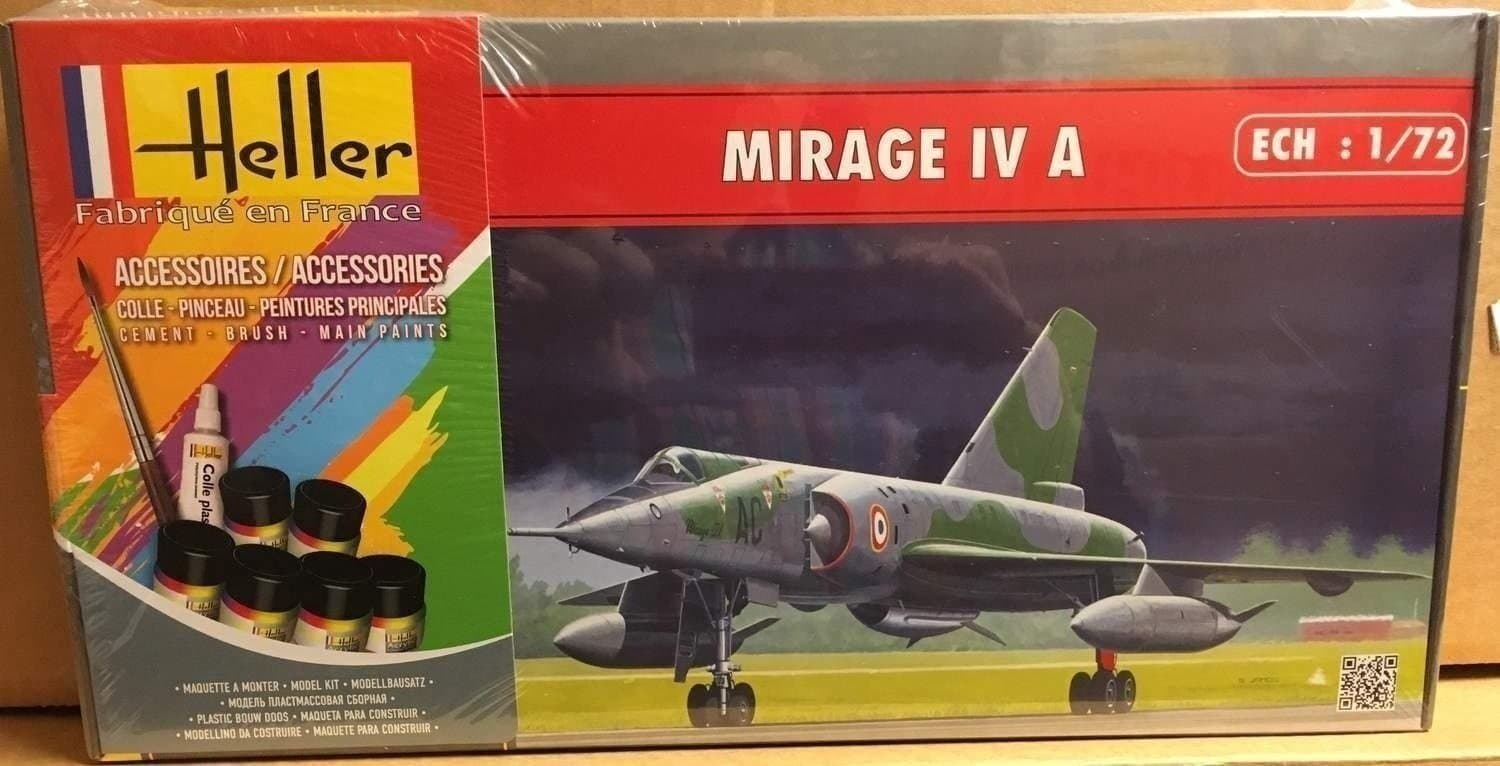 MIRAGE IV A INCL GLUE & PAINT HELLER 1/72 OÖPPNAD
