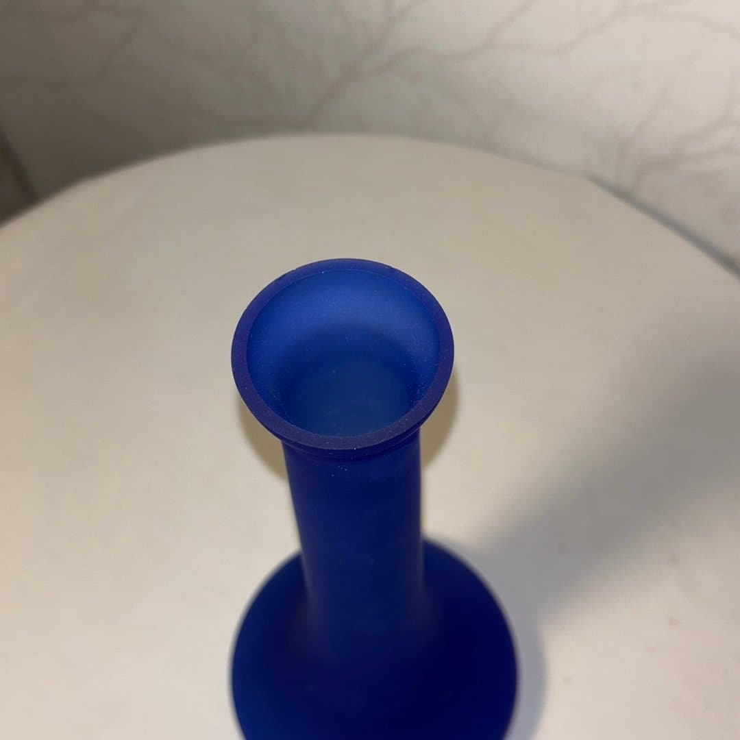 Blå hög Vas i frostat glas