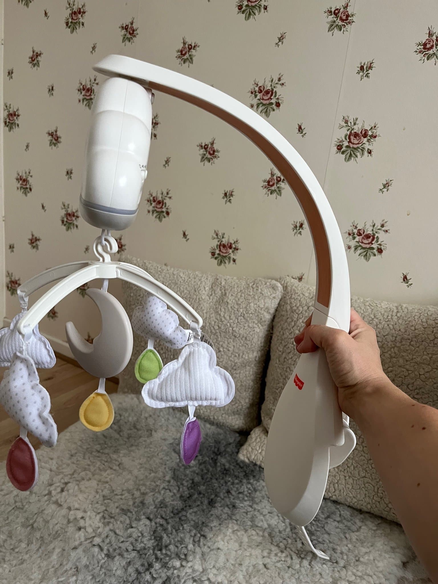 Fisher-Price Speldosa spjälsäng bebis vagga melodi moln