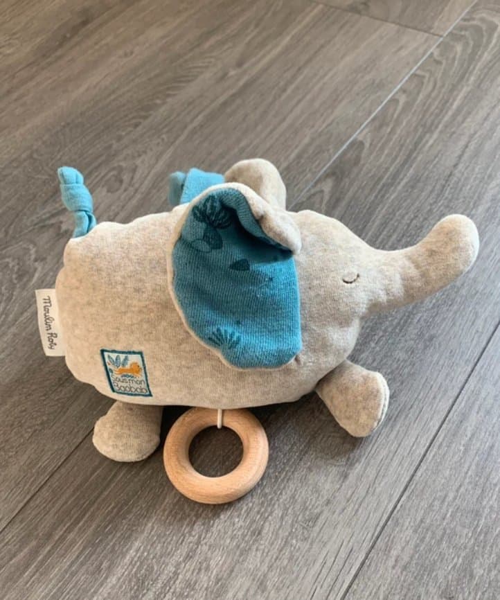 Moulin Roty Musikleksak Elefant "Sous mon Baobab" – Exklusivt skick!