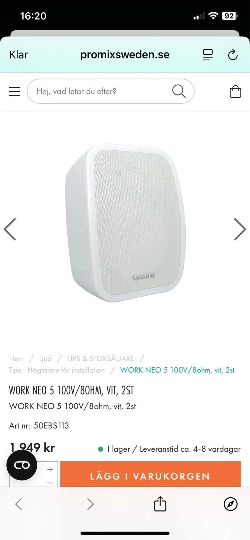 WORKca NEO 50 i Högtalare - 1 par