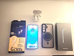 SAMSUNG S25 Navy 128gb+KVITTO+Garanti+Jbl Buds +Skal +Skärmskydd+fler skärms