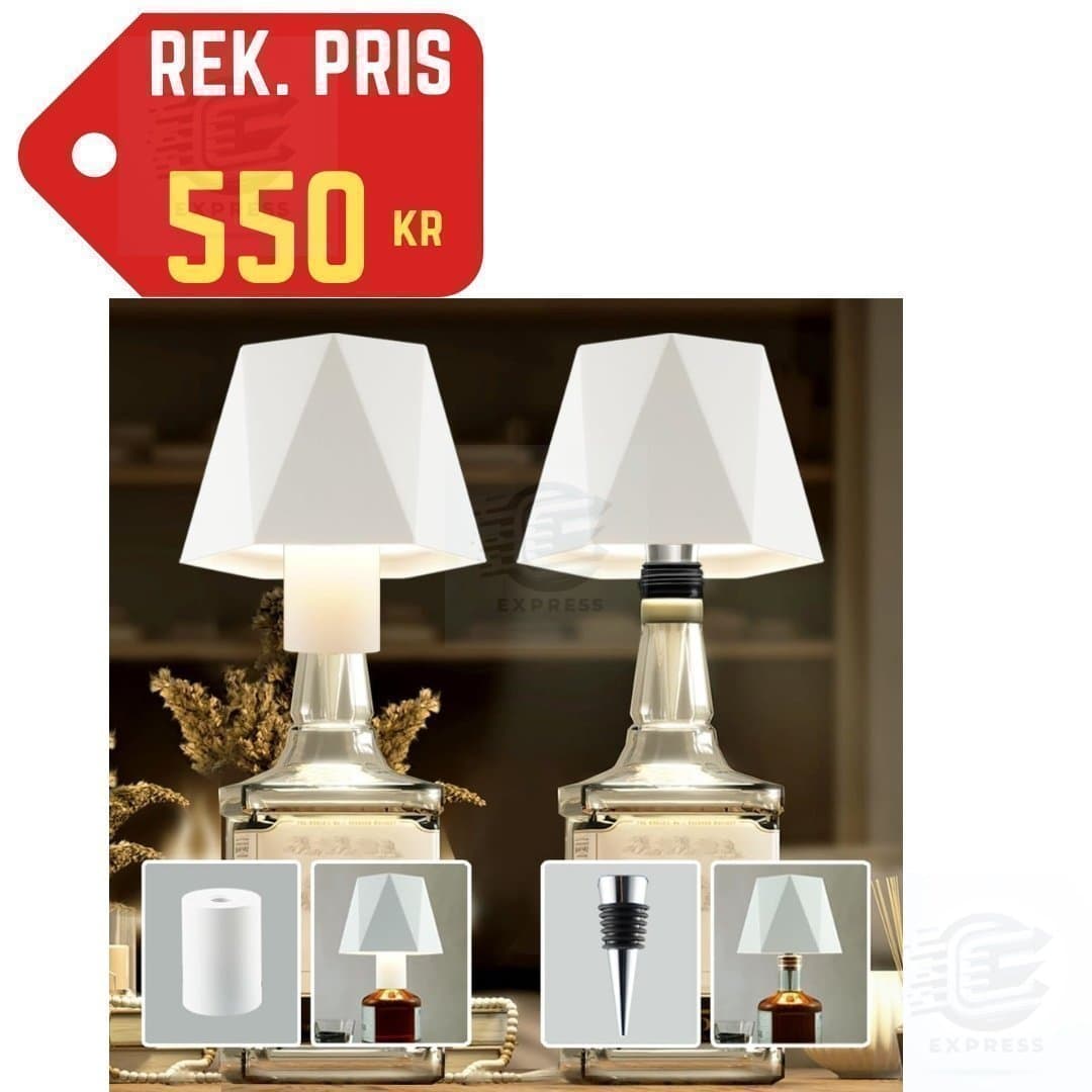 NY 2st Bärbar Bordslampa för Flaskor • Dimbart LED-ljus • Stilren Design