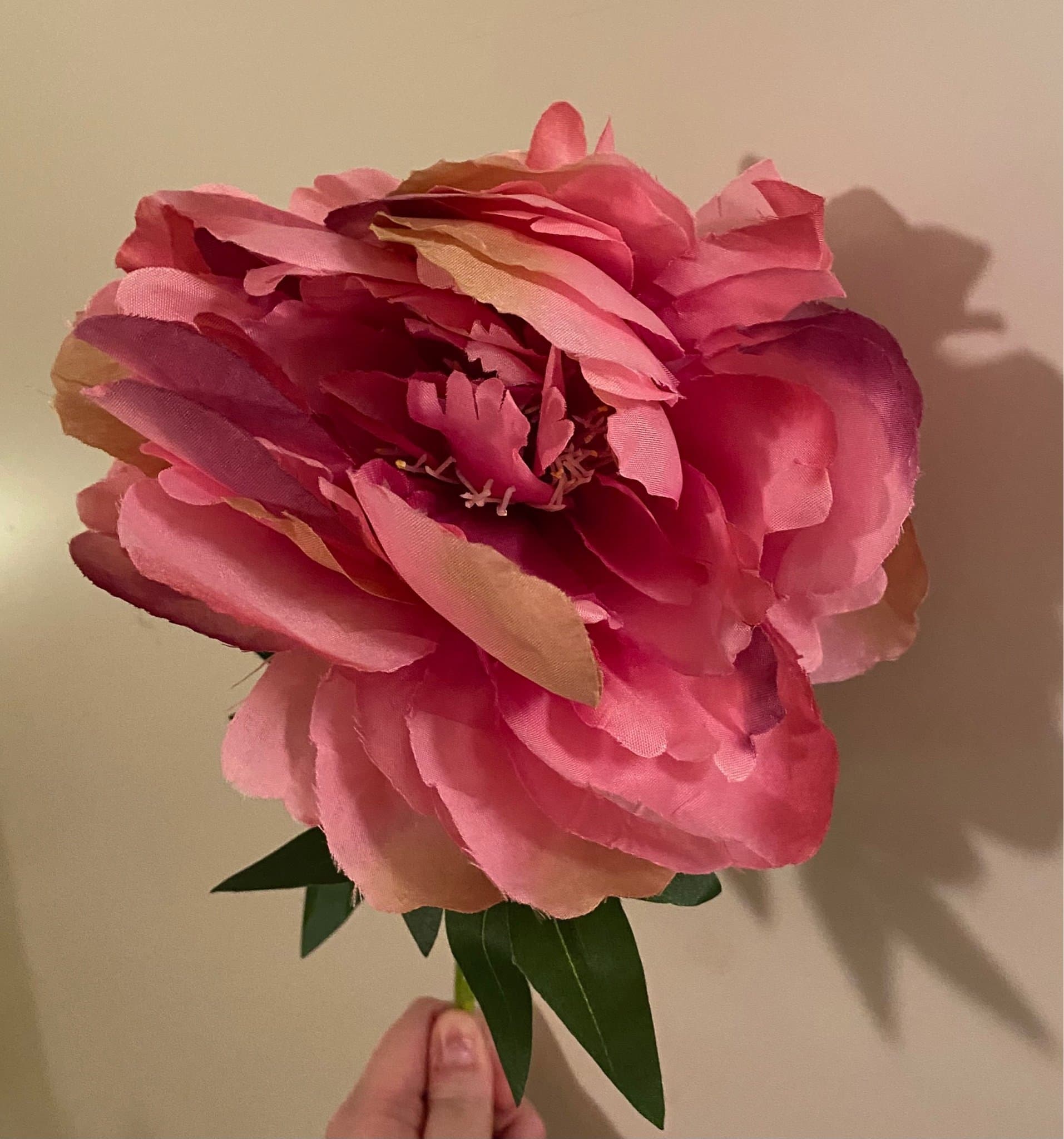 3st Konstgjorda stora pion kvistar / blommor i rosa - vår/sommar NYA