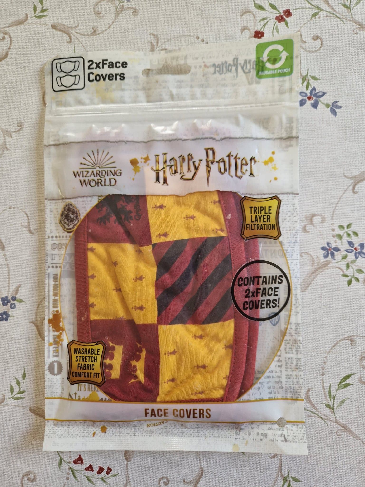 NYA, 2-pack Gryffindor tygmunskydd i 100% Bomull