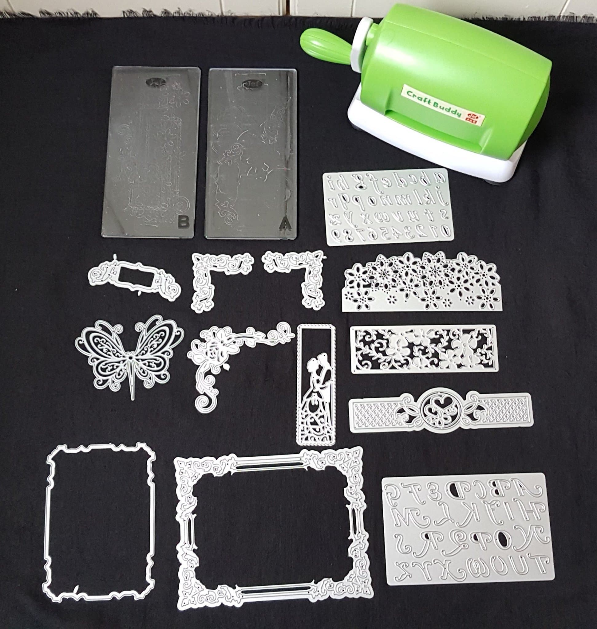 Stort set med metalldies för scrapbooking och korttillverkning