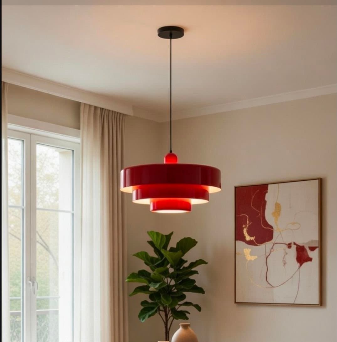 Röd Nordic Macaron Bauhaus Design Pendant Light