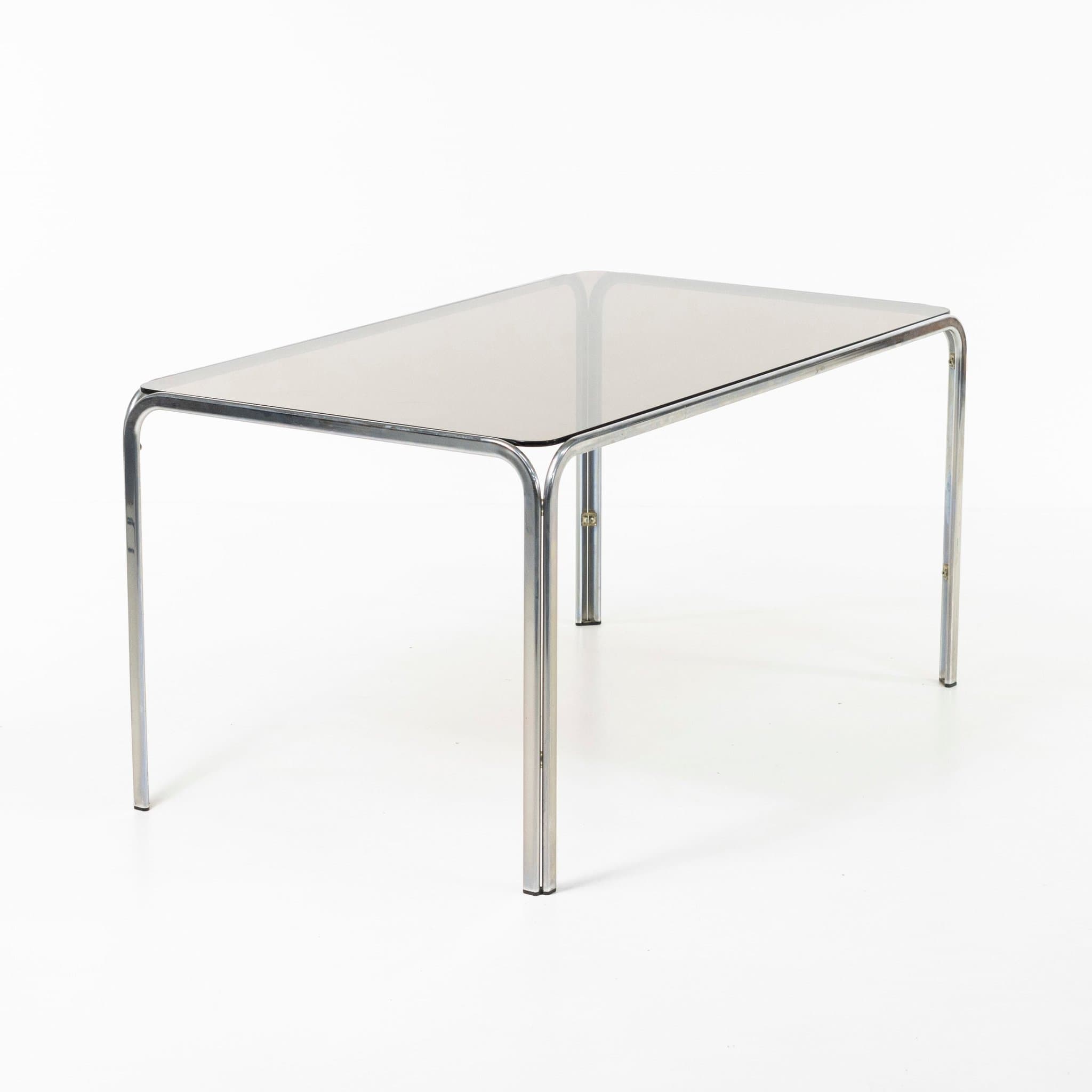 GASTONE RINALDI Retro matbord i Bauhaus-stil – Krom & Glas – CIDUE Italien