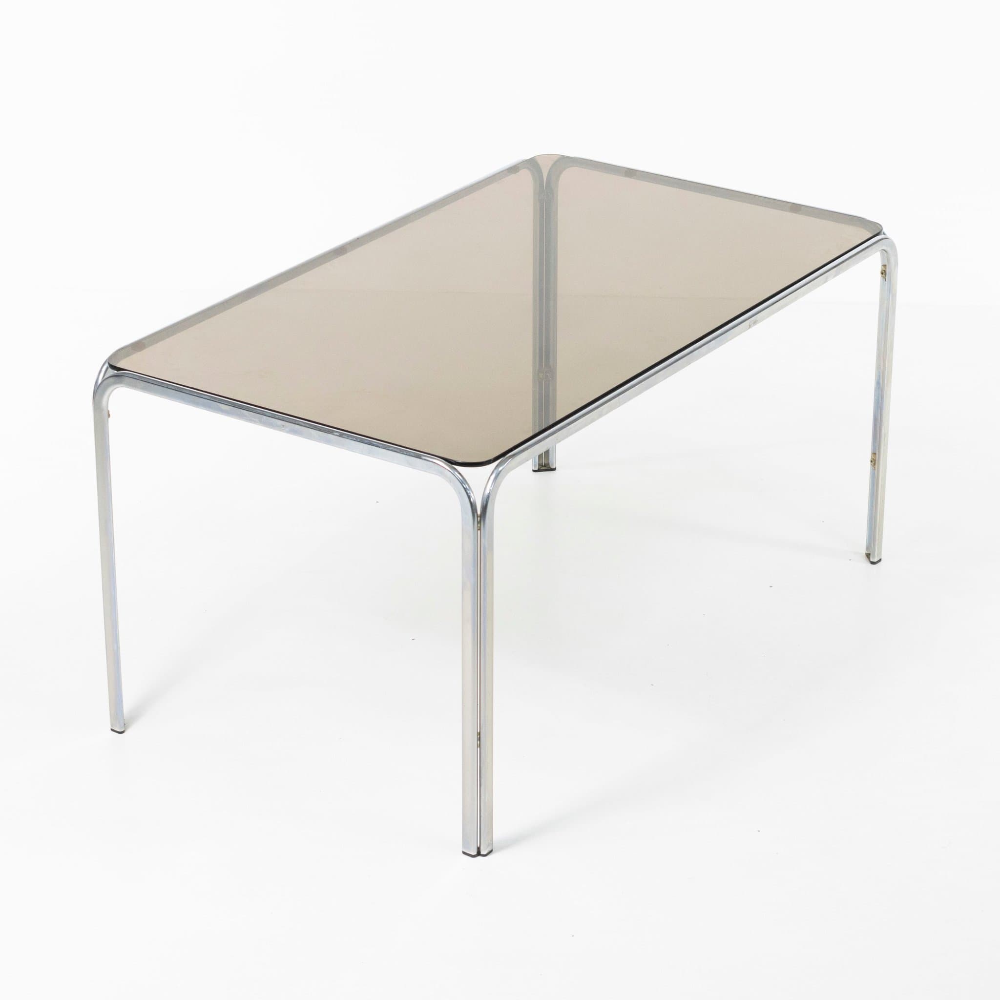 GASTONE RINALDI Retro matbord i Bauhaus-stil – Krom & Glas – CIDUE Italien