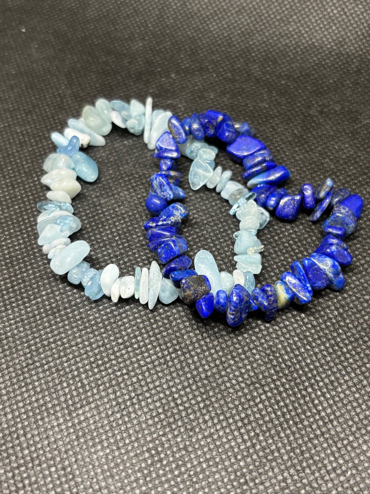 2 armband akvamarin lapis lazuli