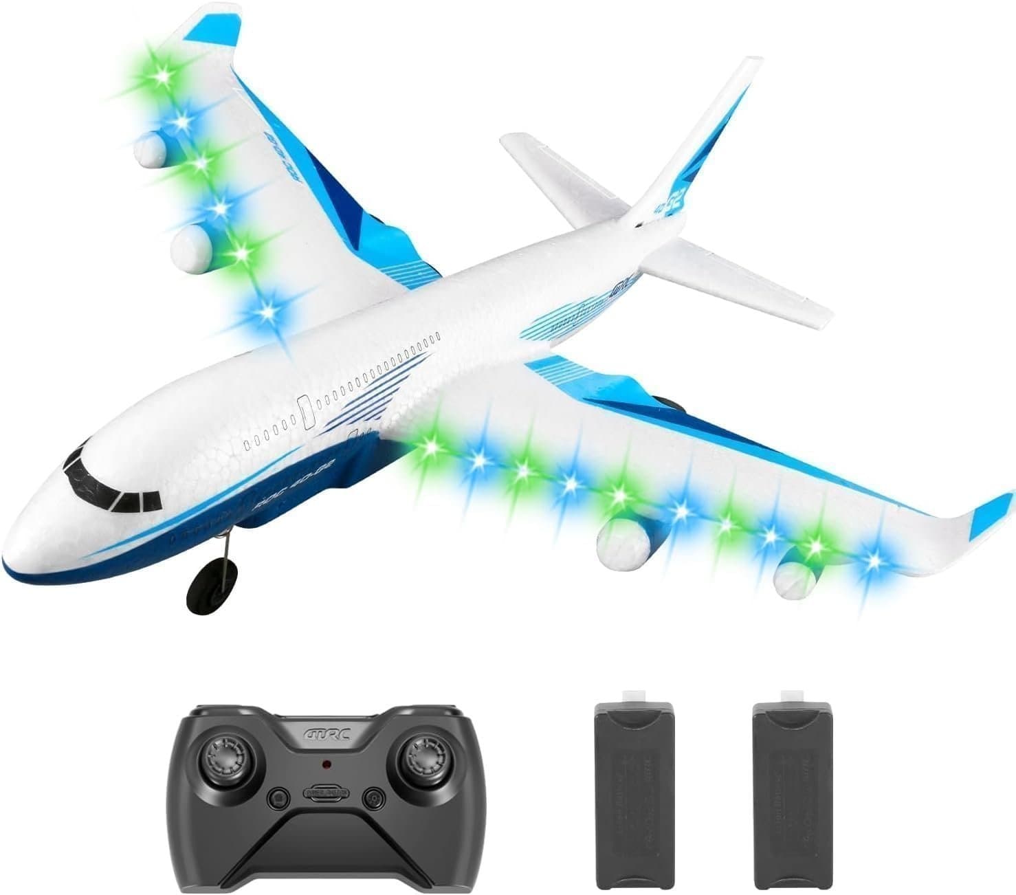4DRC G2 Radiostyrt Flygplan – Jet för Barn & Vuxna, LED & 2 Batterier