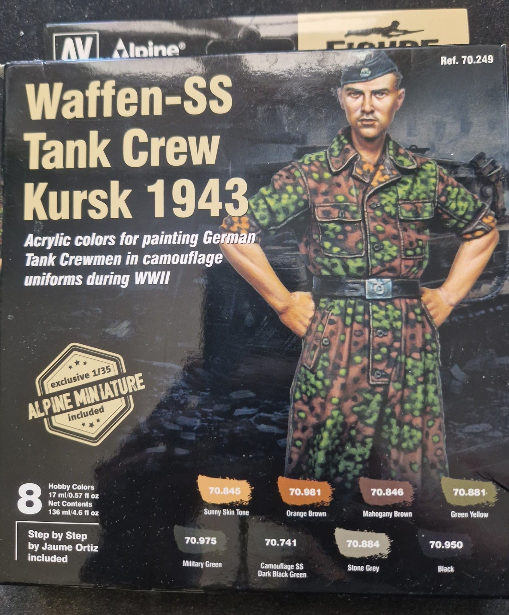 Alpine Miniatures Waffen-SS Tank Crew Kursk 1943 - Figur Vallejo Färgset