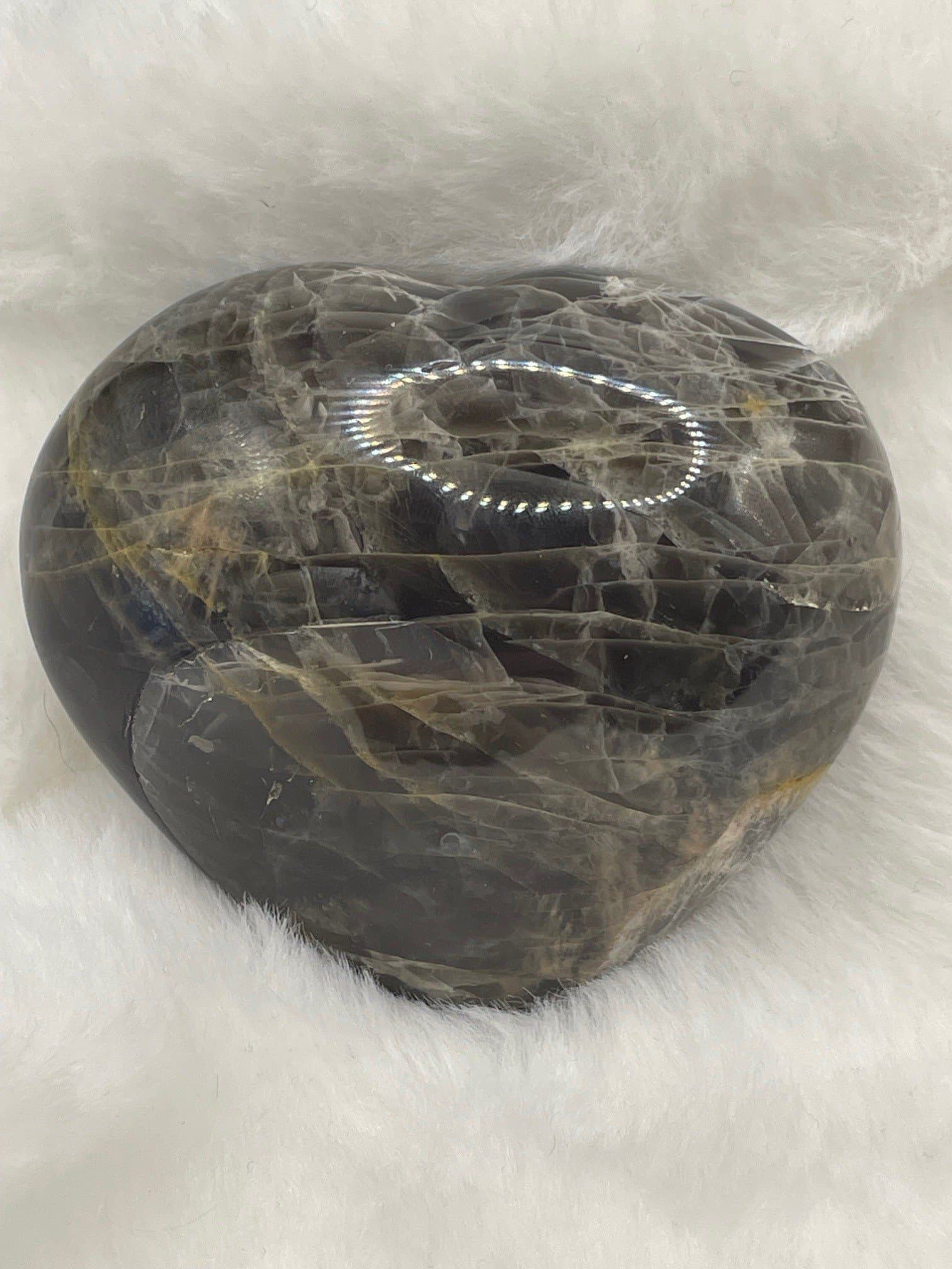 Stort unikt skimrande hjärta i Svart Månsten ~ NYTT