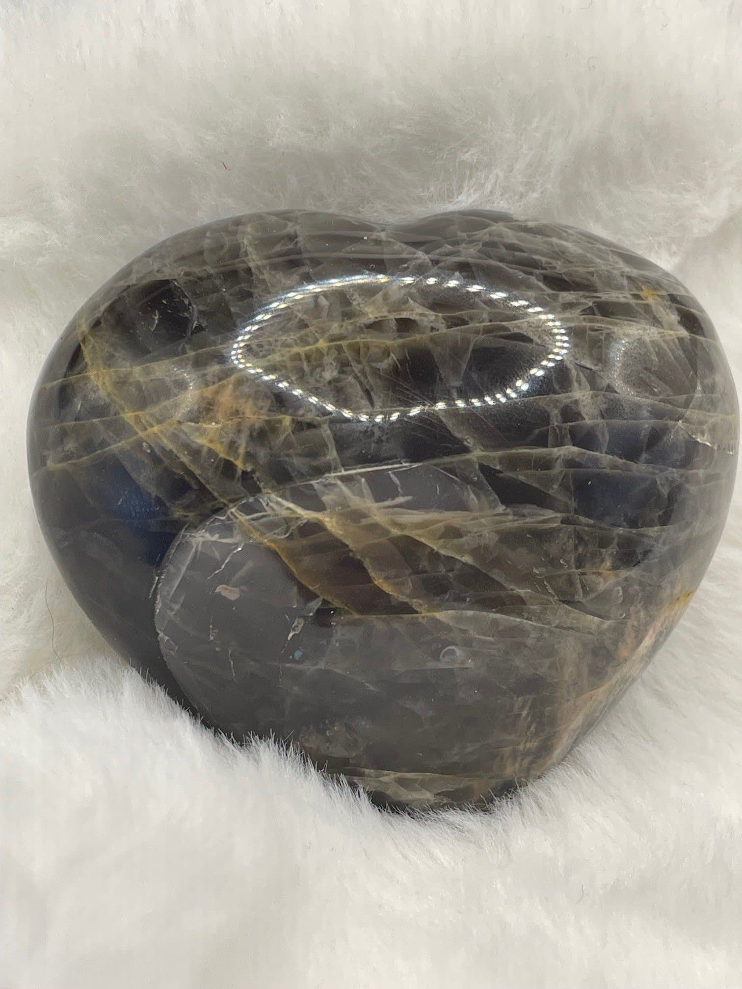 Stort unikt skimrande hjärta i Svart Månsten ~ NYTT