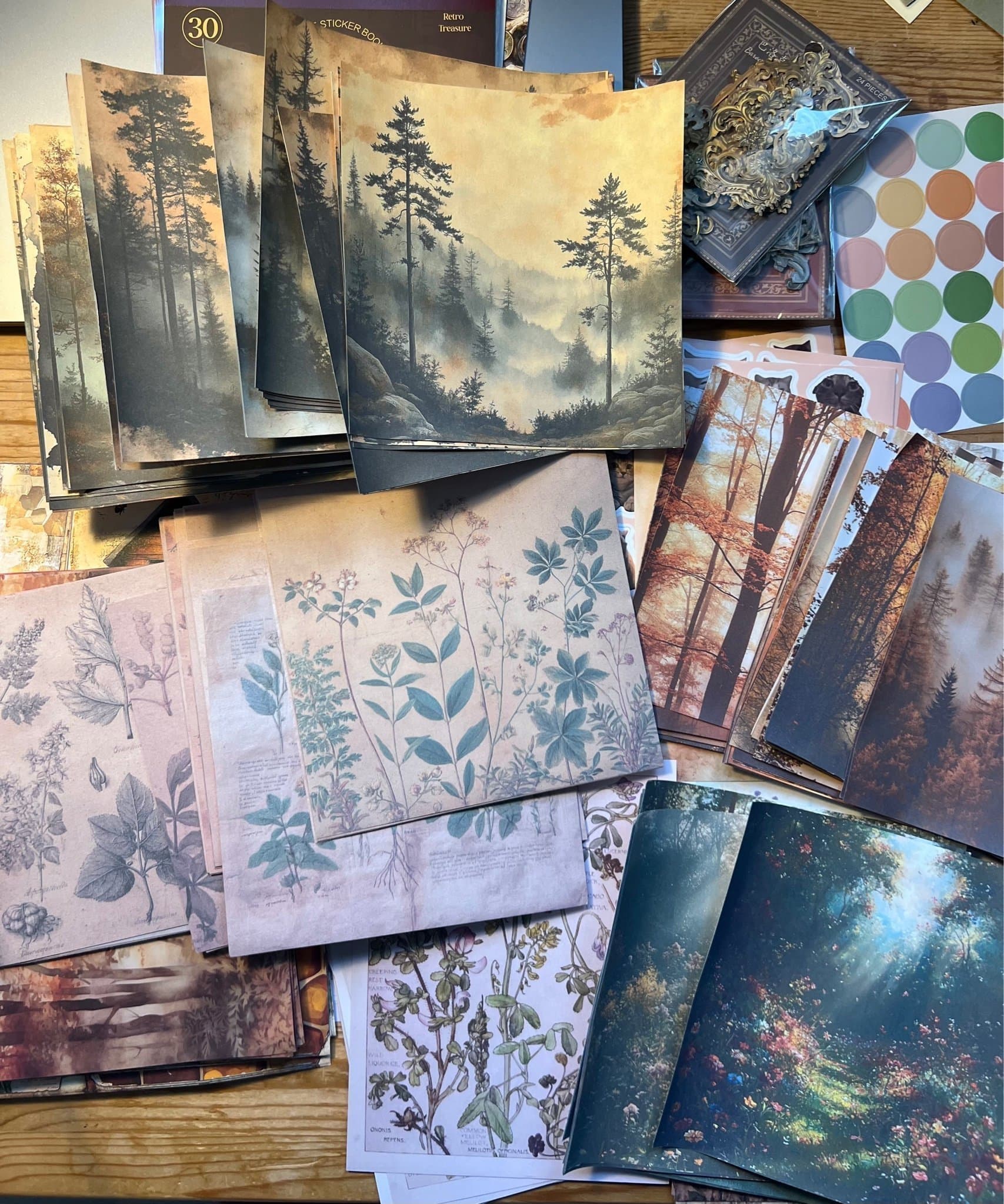 STORT Scrapbooking-kit med papper och klistermärken / junk journaling