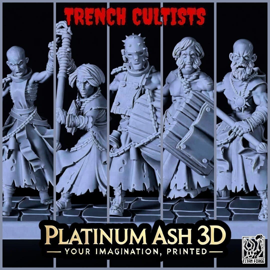 Trench Cultists (x10) – Fantasy – Grimdark – Cultist – Zealots – D&D – NPC