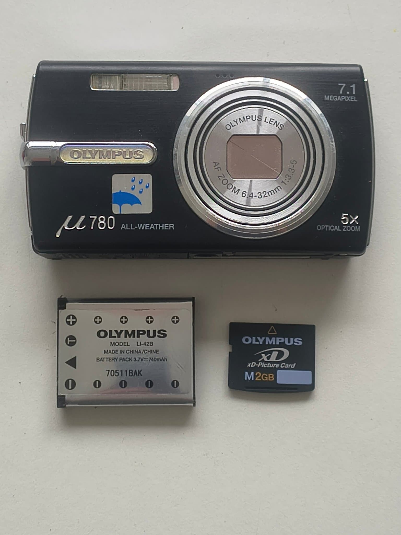 Olympus µ 780 All‑Weather – 7.1MP digitalkamera – 5× optisk zoom – 2GB xD‑kort