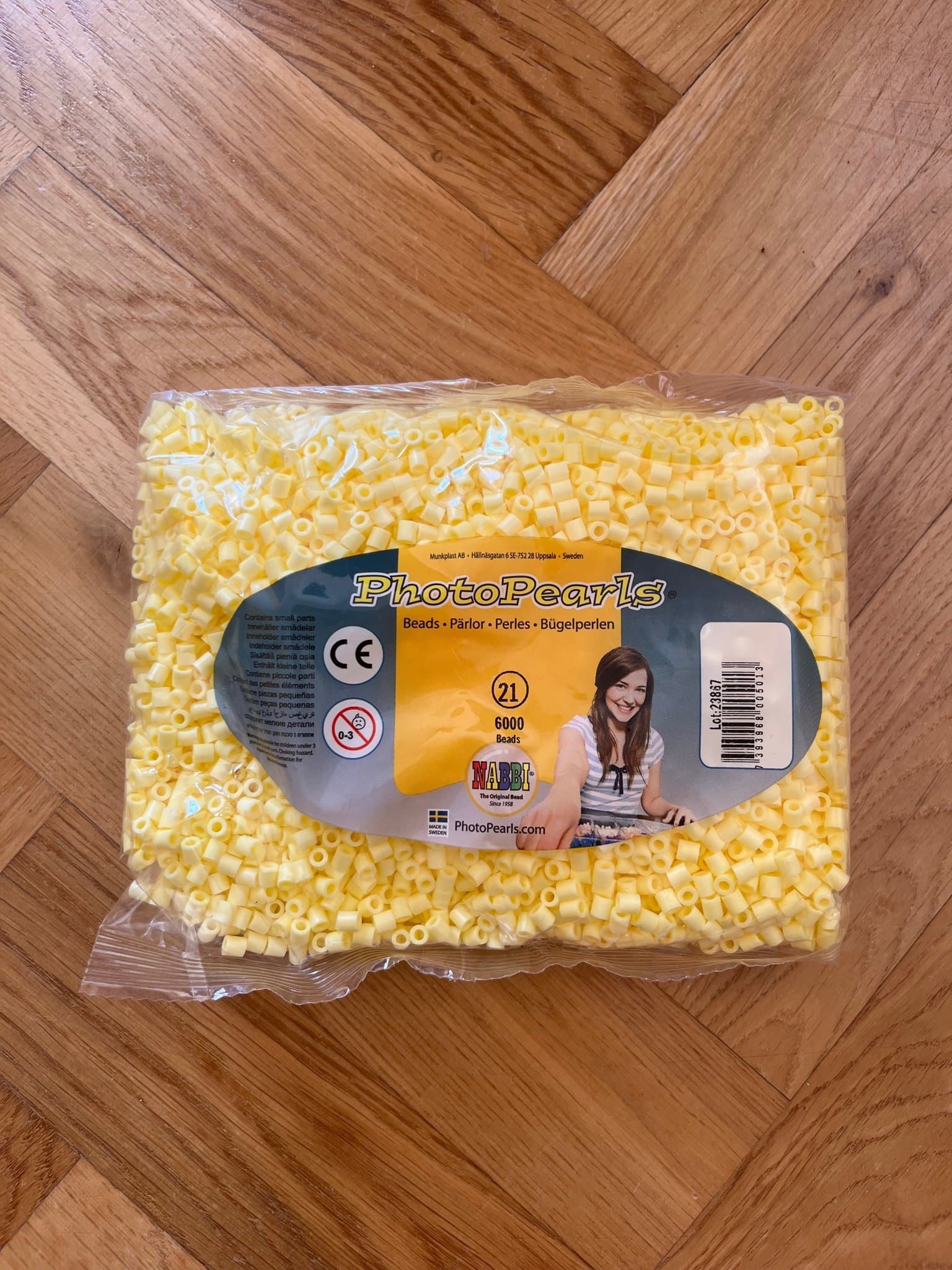 Pärlor för pyssel, 6 påsar, Nabbi PhotoPearls i flera färger