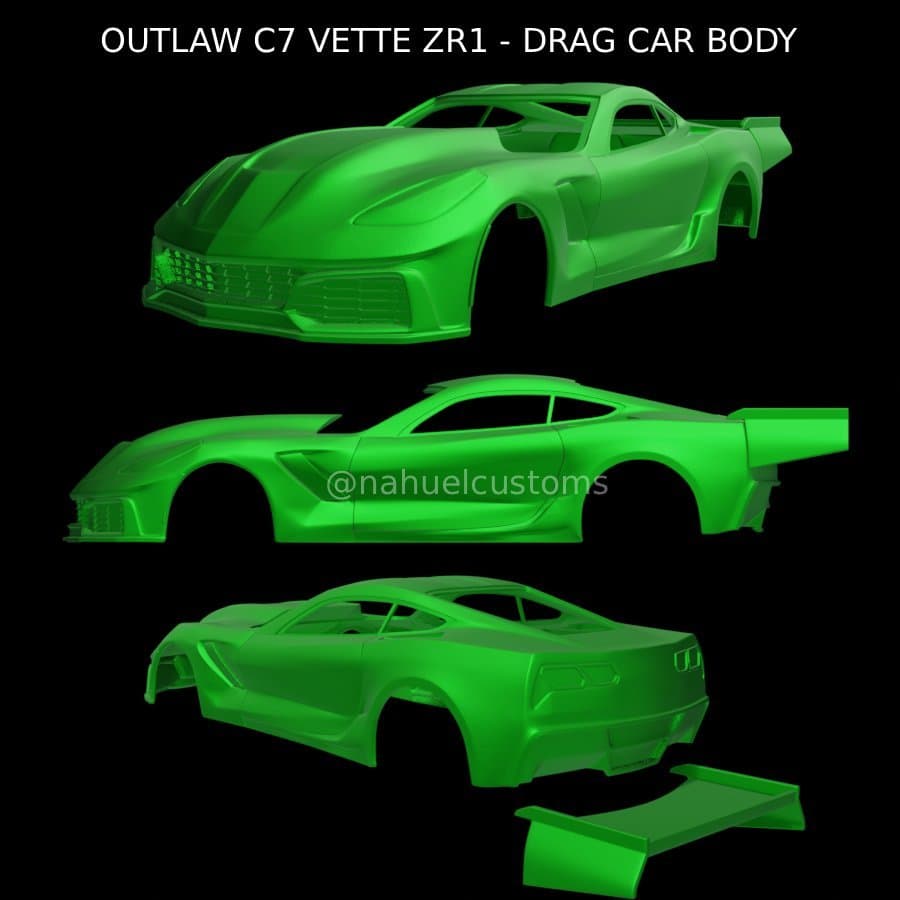 OUTLAW C7 VETTE ZR1 Dragrace kaross 1/25