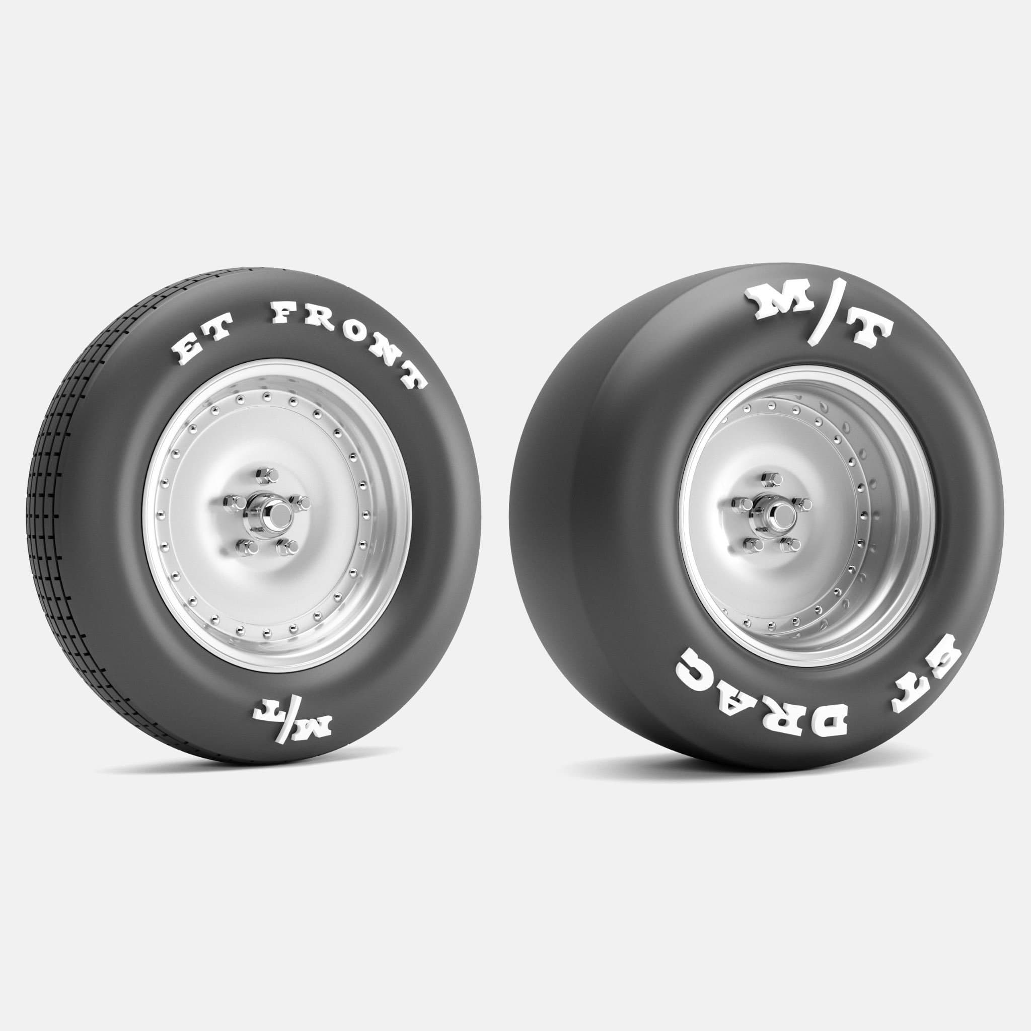 15x3.5 15x10 Center Line Auto Drag 2.0 Wheels, MT Tires, and Brake 1/24