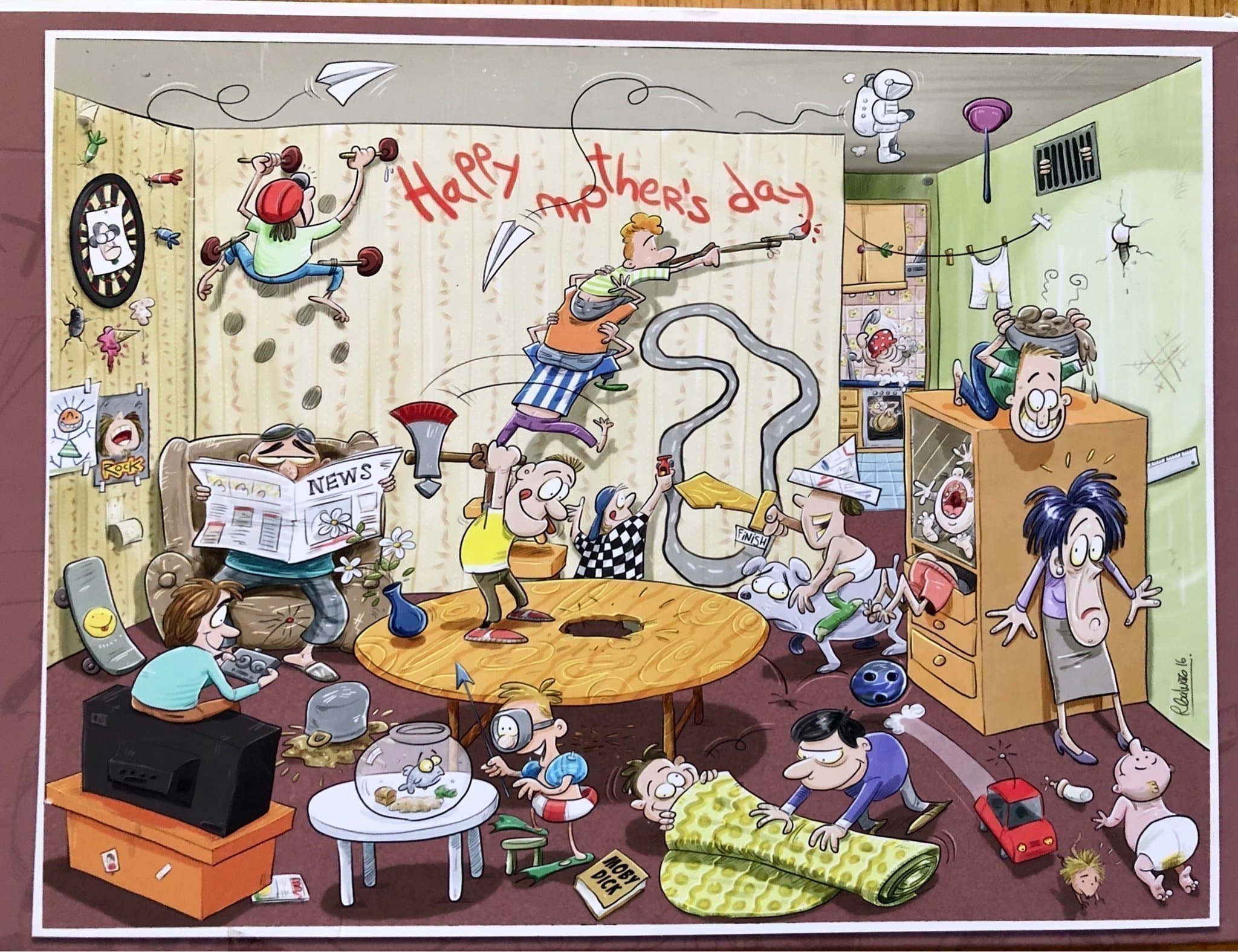 Pussel köpt från USA ”Mother’s Day Chaos” 1000 bitar - Nyskick