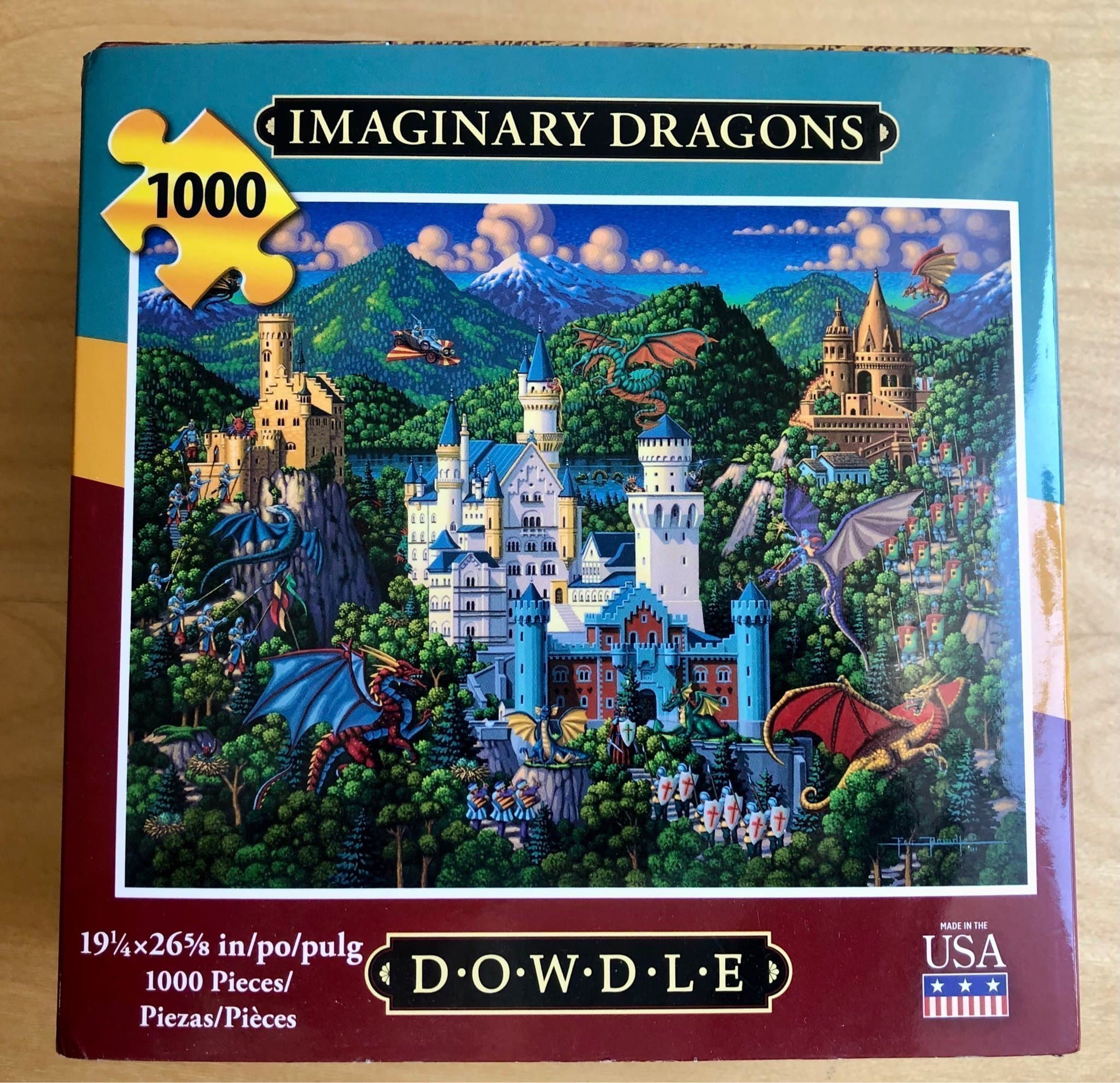 Pussel köpt från USA ”Slottet Lichtenstein o Drakar”, 1000 bitar