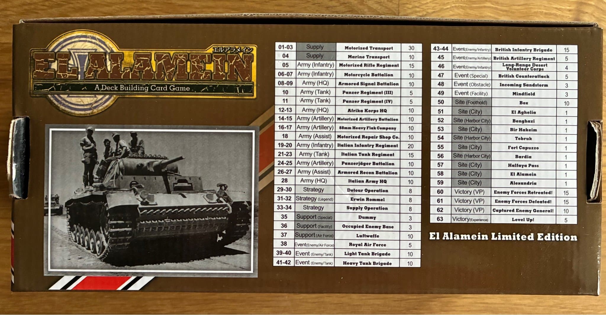 El Alamein Limited Edition Afrika Deck Building Card Game