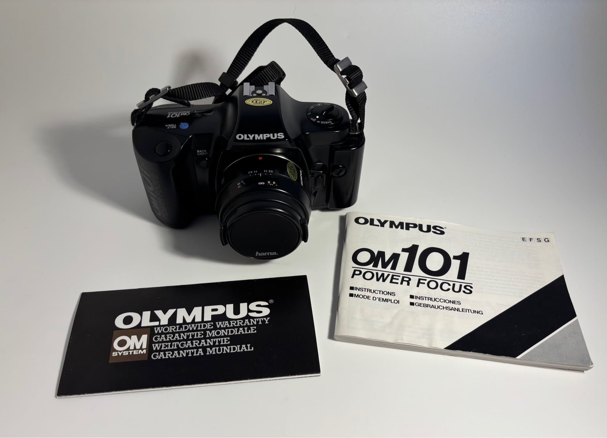 Olympus OM101 i bra skick med manual