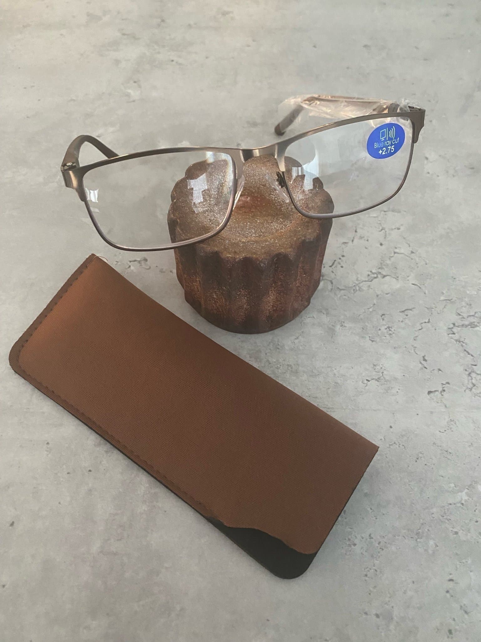 Läsglasögon metallram kvalitet glasögon styrka 2,75 NYA!