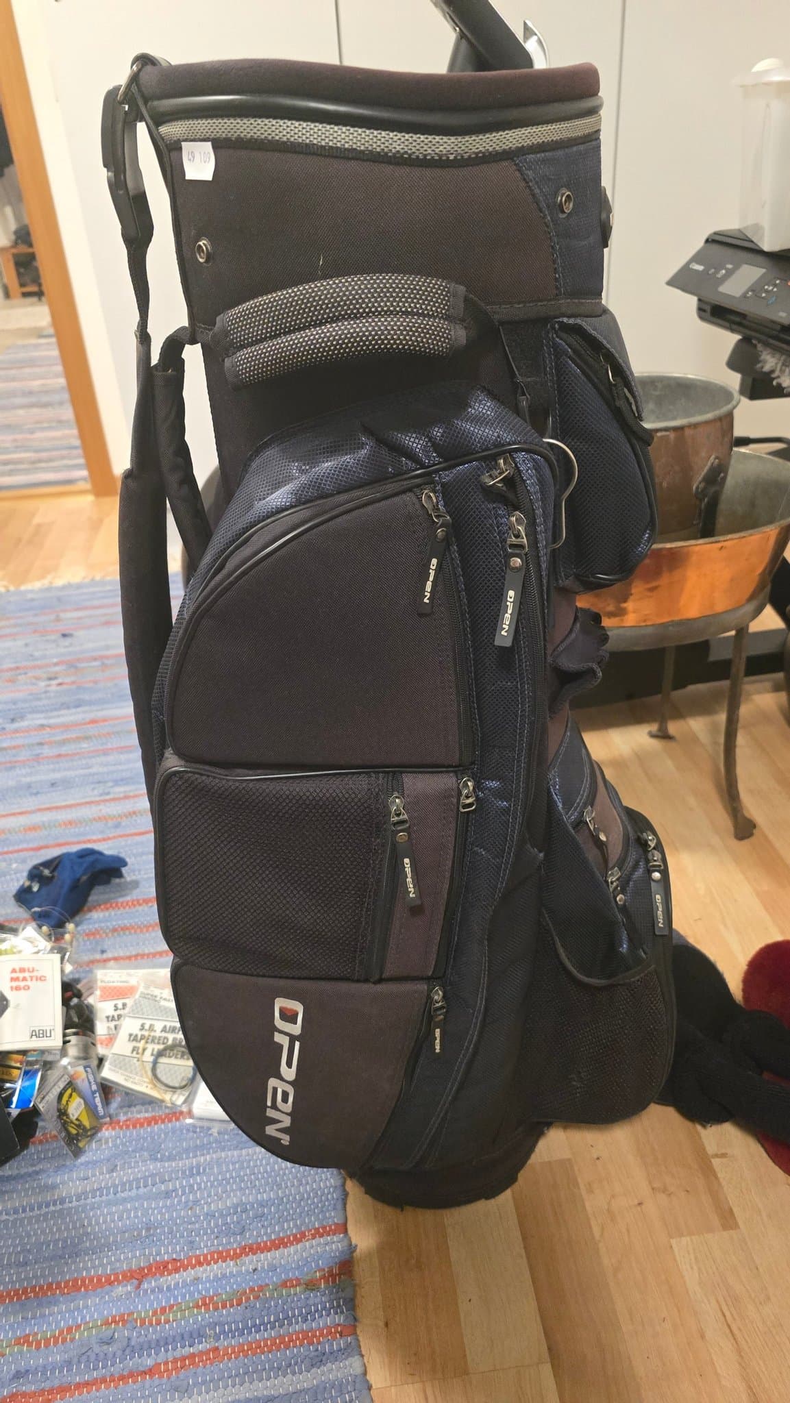 Mycket fin Golfbag Open, med extra regnheadcover