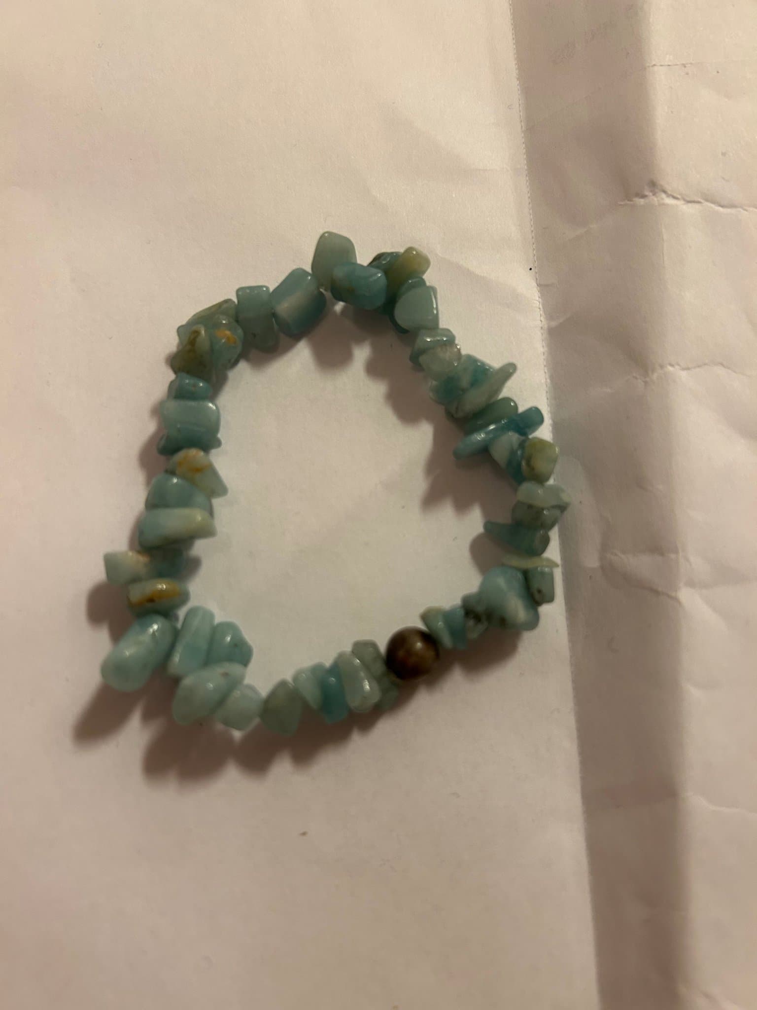 Armband halvädelsten amazonit, resår